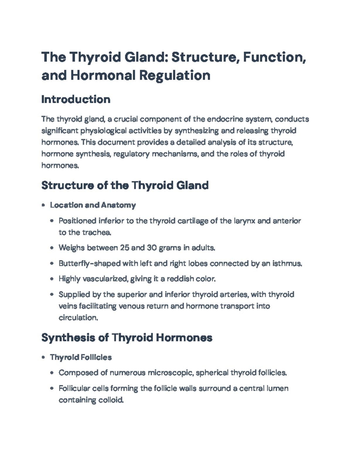 Thyroid Gland Structure & Function: Hormonal Regulation Insights (BIO ...