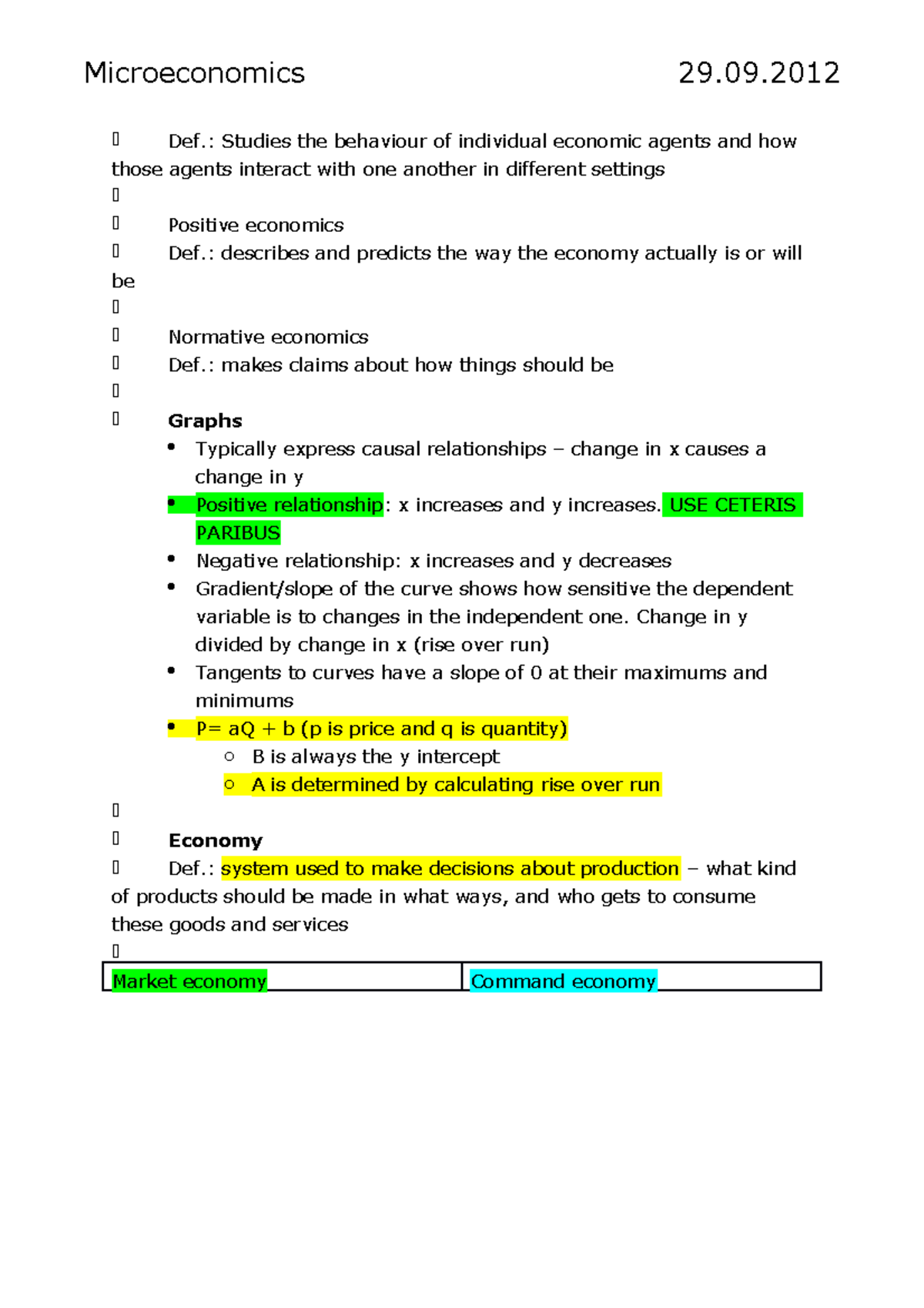 Microeconomics Lecture Notes: Key Concepts from Lectures 1-10 - Studocu