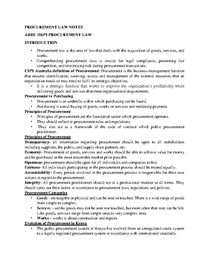 Chapter 1 Introduction to procurement lecture notes+ - CHAPTER 1 ...