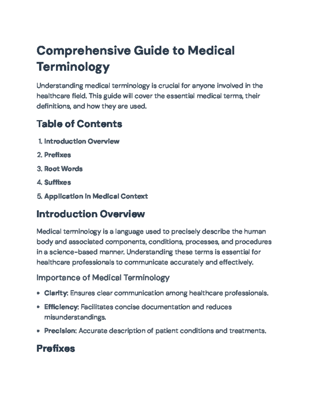 Comprehensive Medical Terminology Guide for Healthcare Professionals ...
