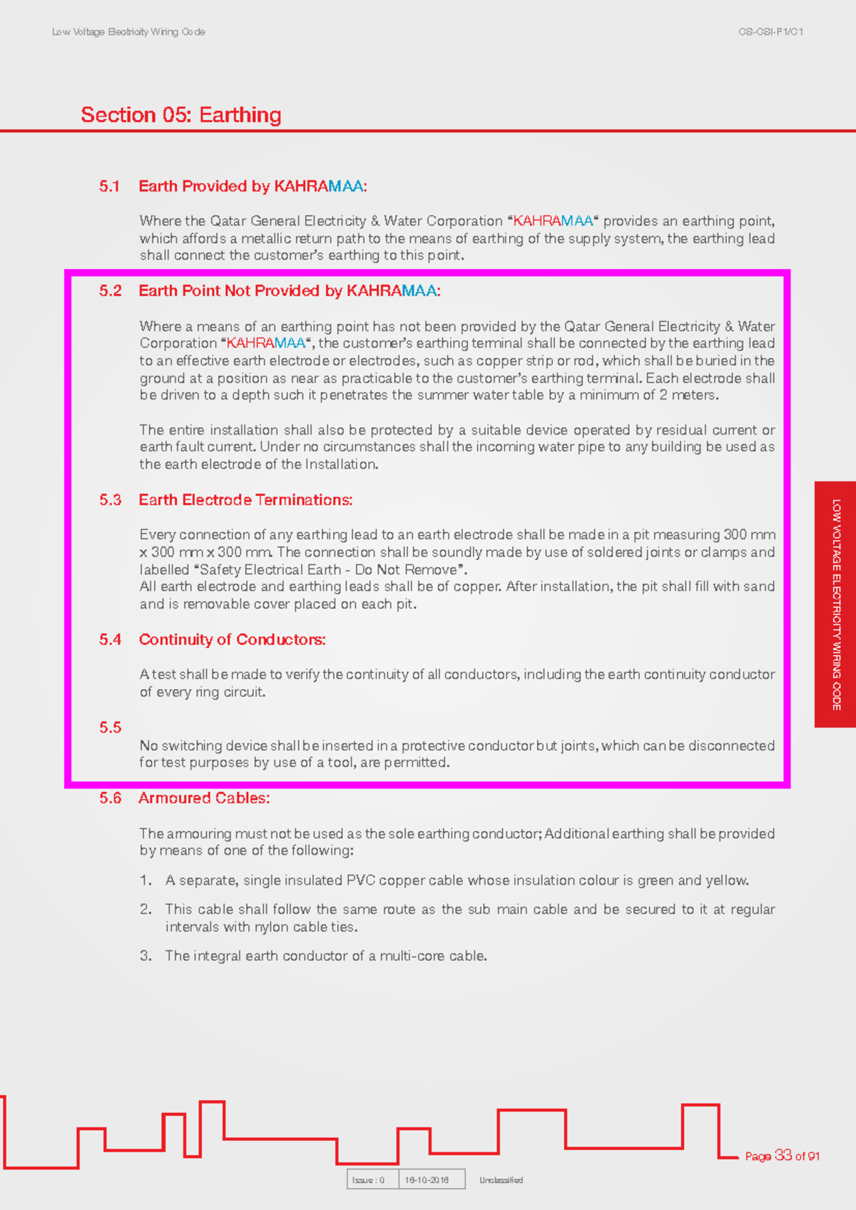 Section 05: Earthing in Low Voltage Wiring Code CS-CSI-P1/C - Studocu