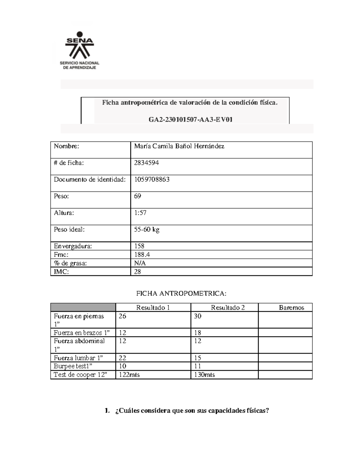 Ficha antropométrica de valoración de la condición física - GA2 ...