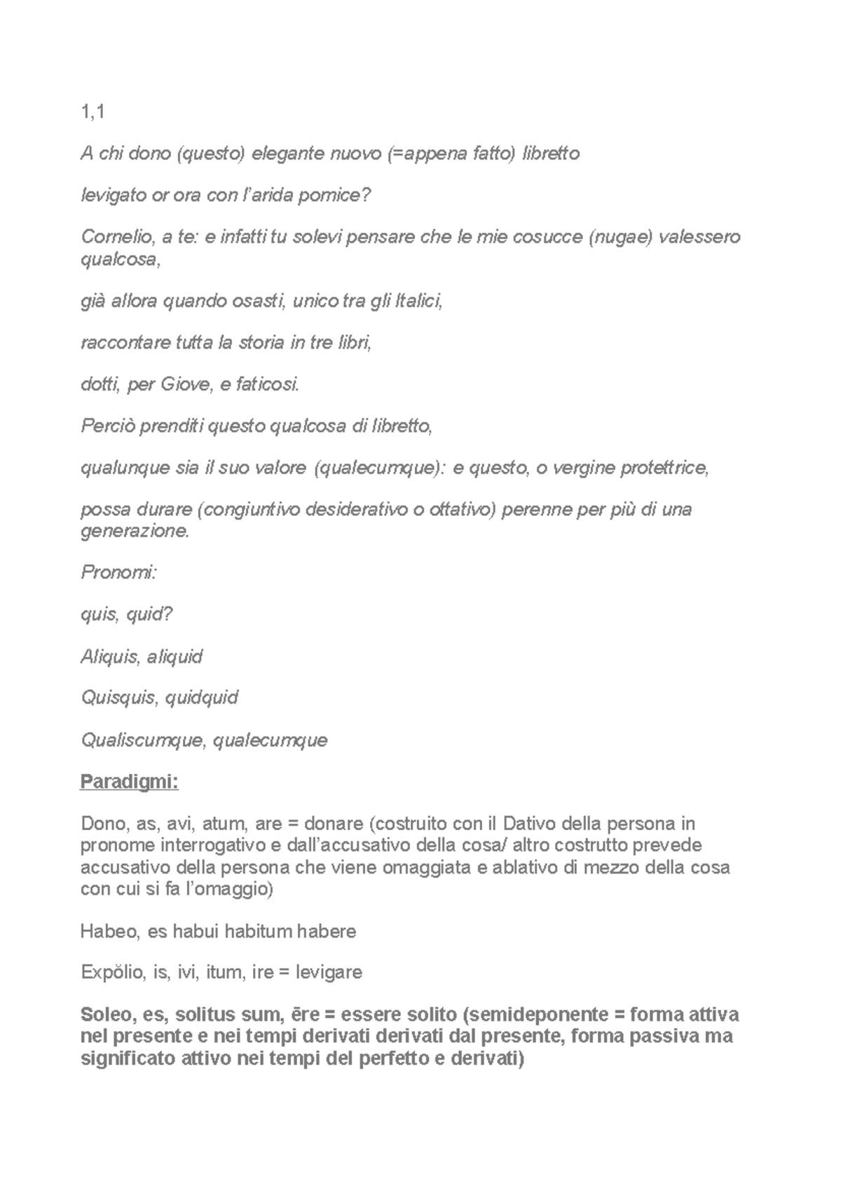 Catullo Carmina: Traduzione e Analisi (CORSO 1) - Studocu
