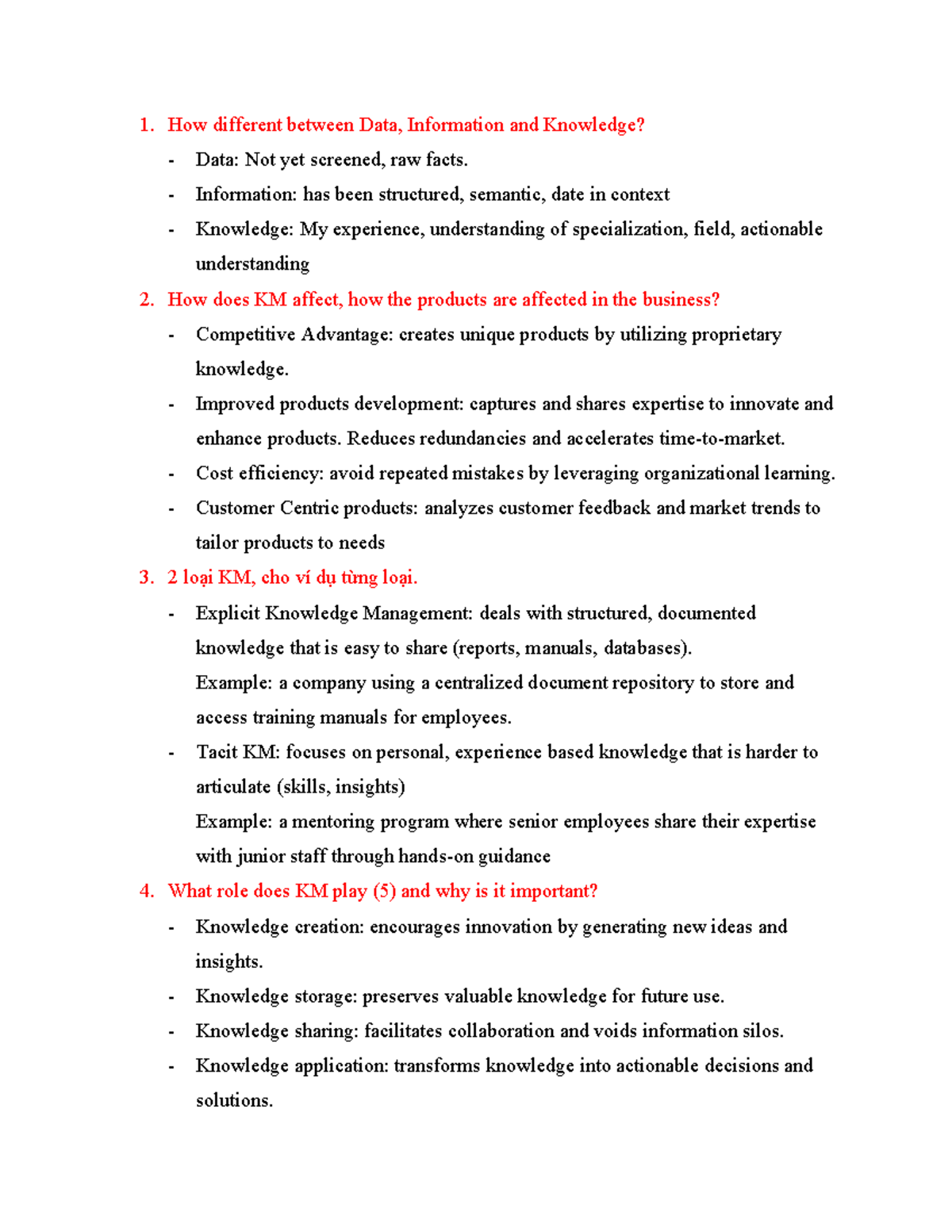 Knowledge Management - KM to report - How different between Data ...