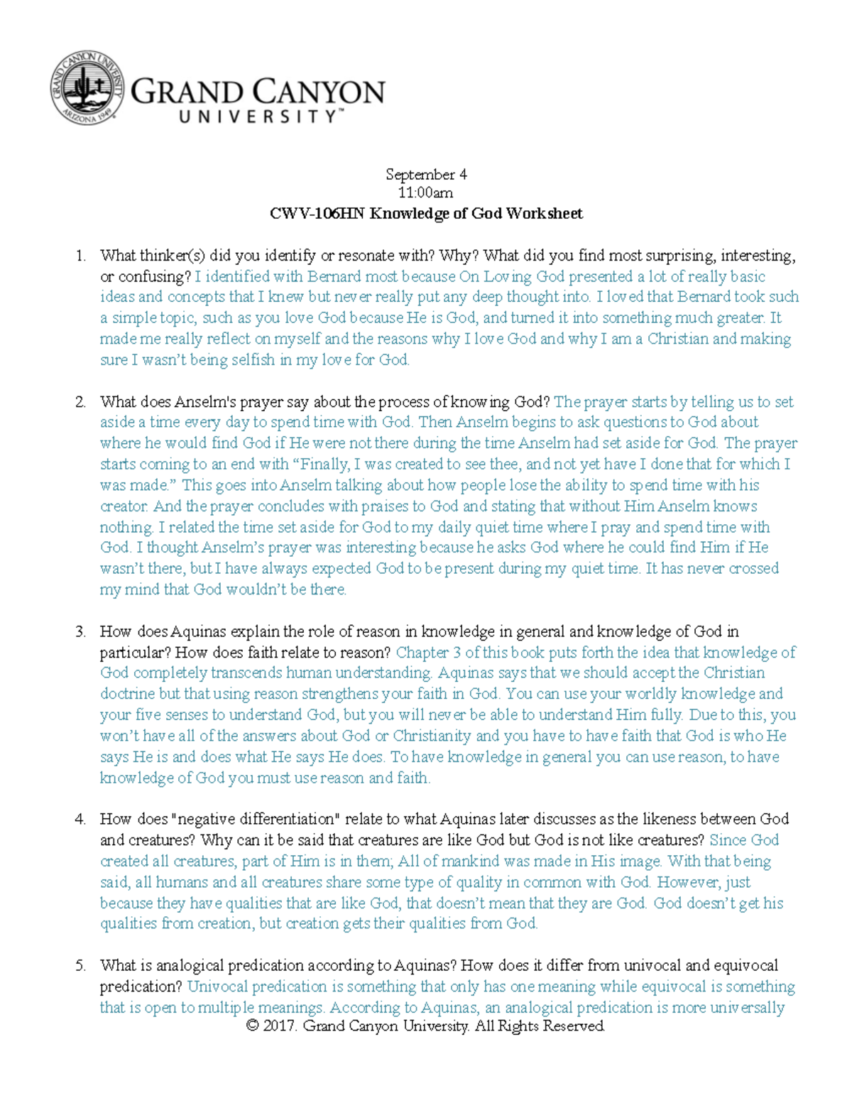 CWV-106HN-RS-T1 Knowledge of God Worksheet Insights and Reflections ...