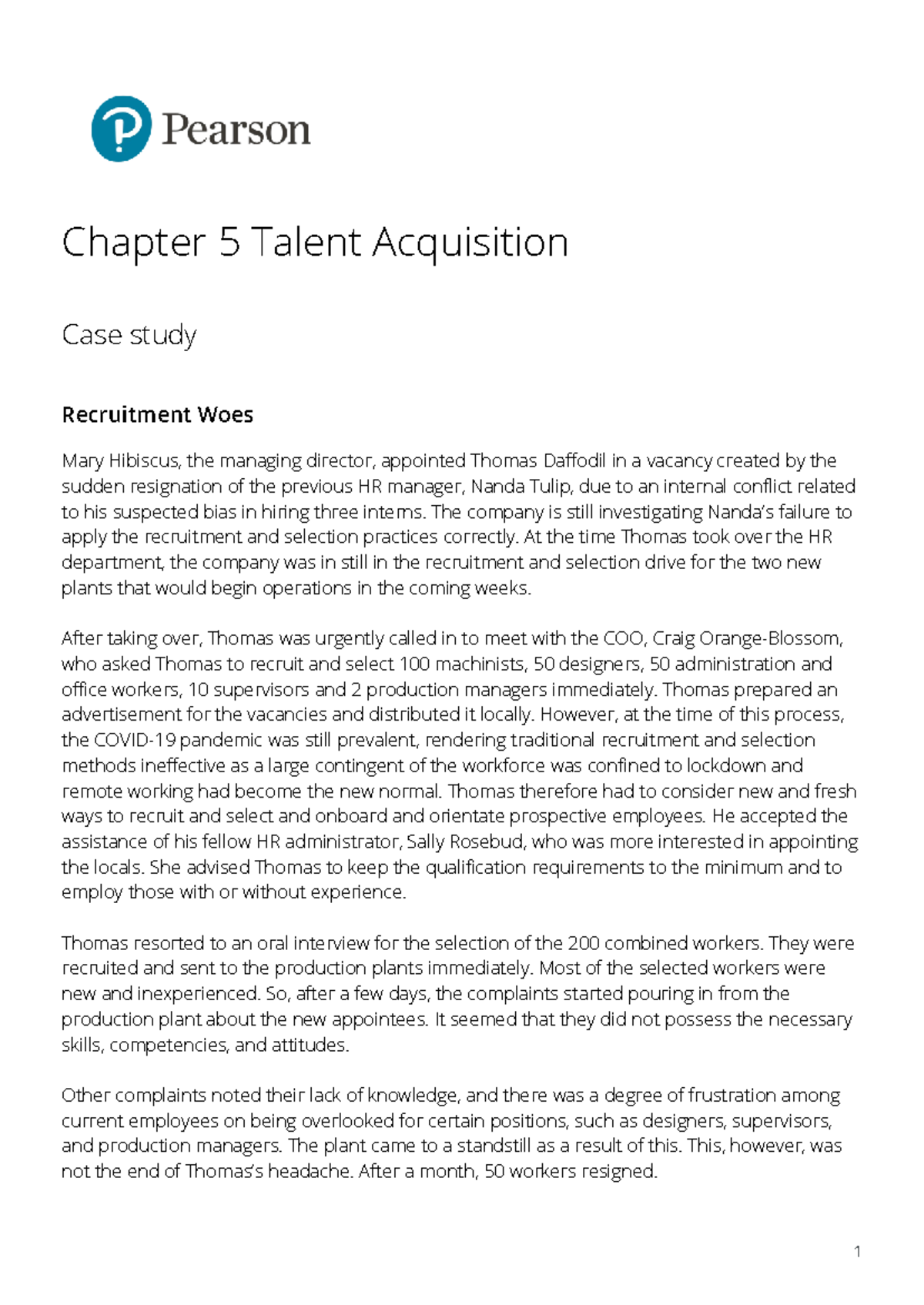 HRM FP 03 05 Case Study: Recruitment Challenges in Talent Acquisition ...