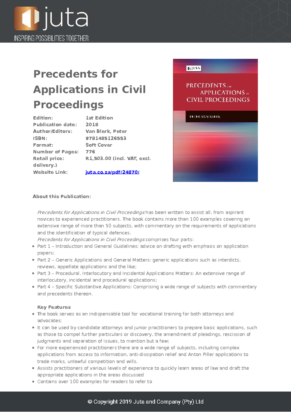 Civil Proceedings Applications: Precedents & Guidelines (1st Ed, 2018 ...
