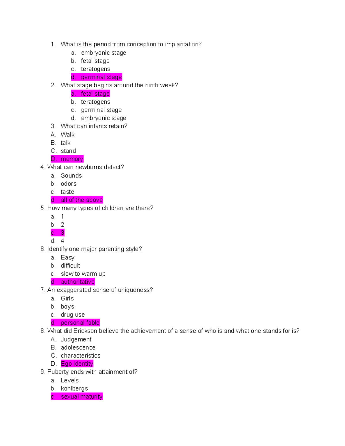 Developmental Psychology: Chapter Questions & Answers (PSY 101) - Studocu