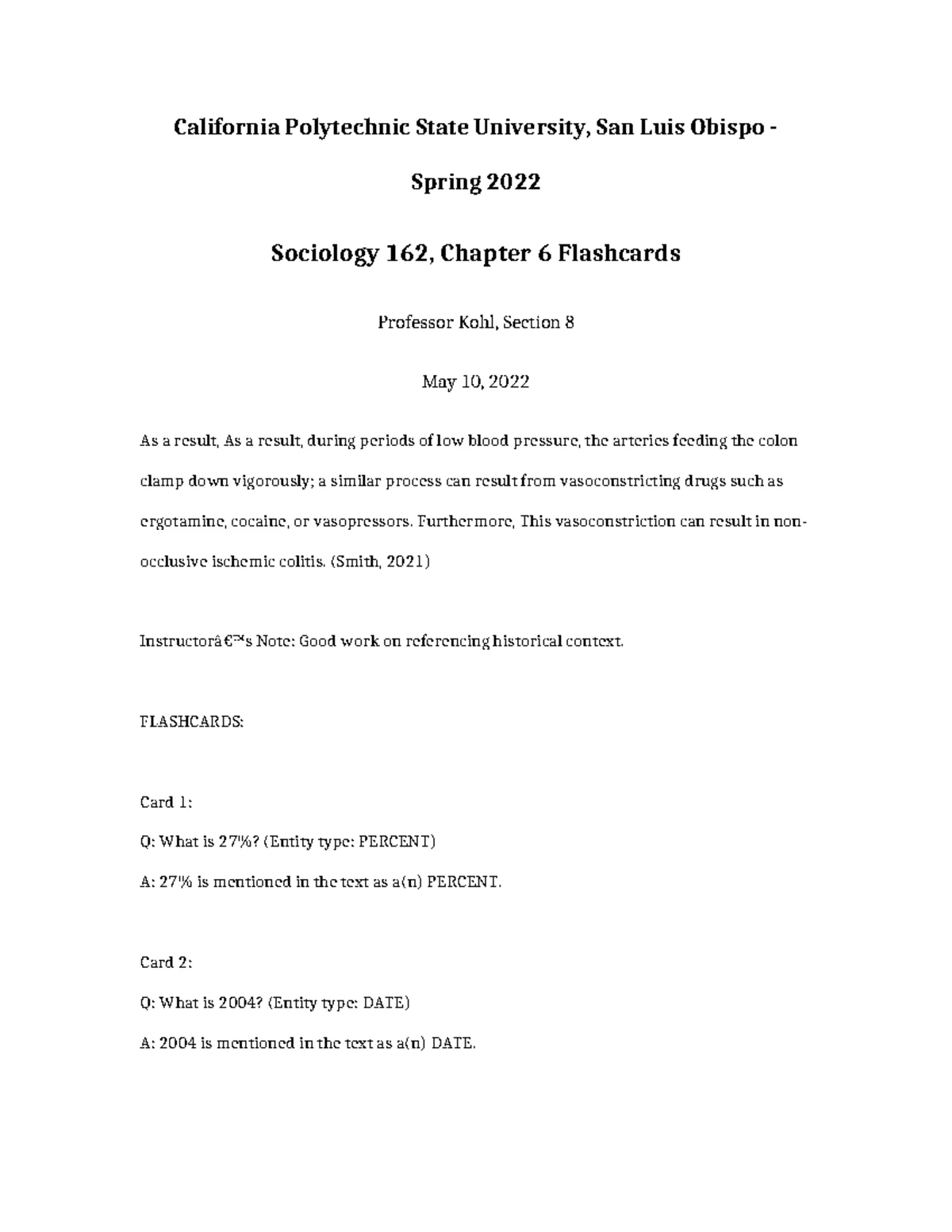 Sociology 162 Spring 2022 Chapter 6 Quiz - Professor Phifer - Studocu