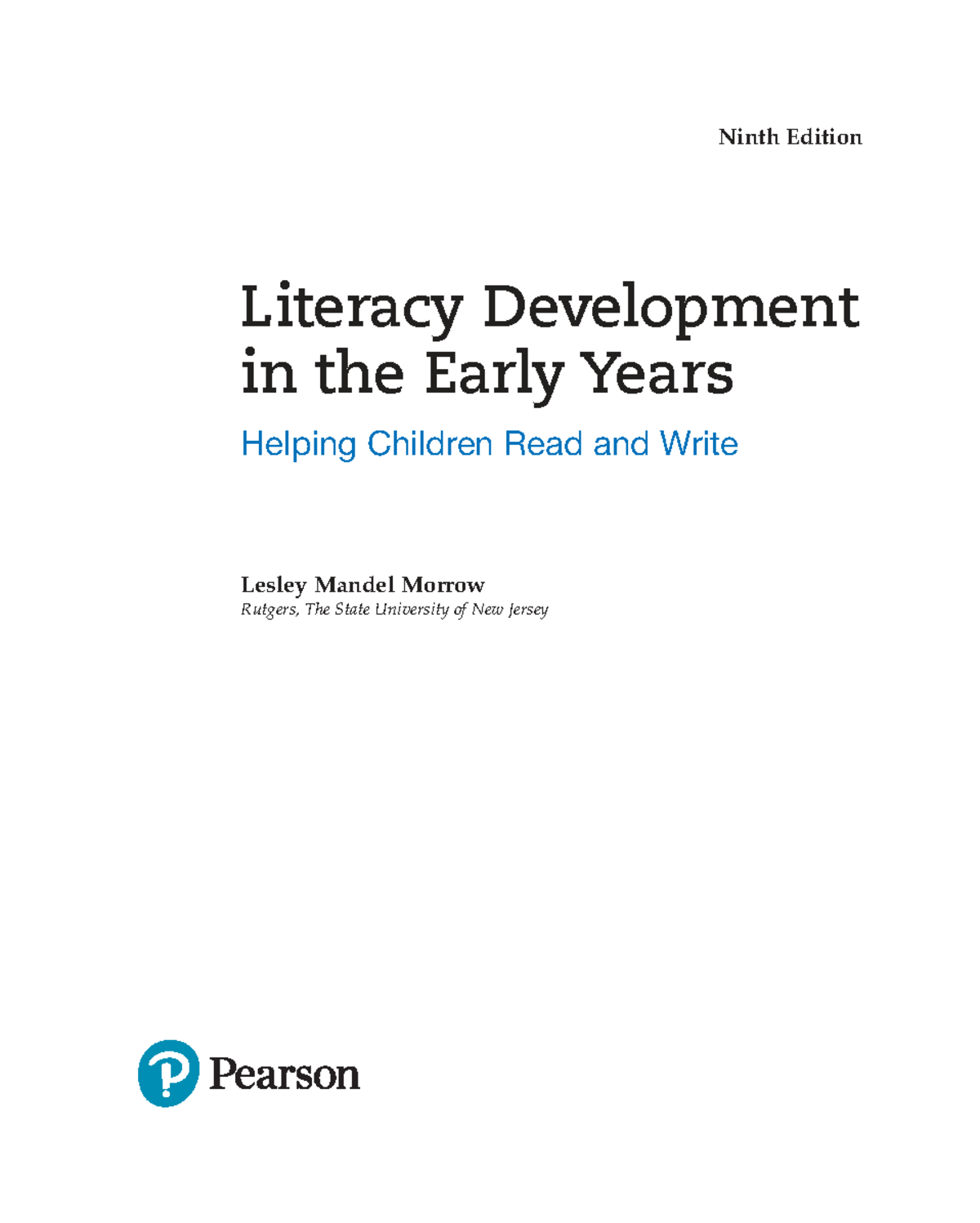 Literacy Development in the Early Years: A Comprehensive Guide - Studocu