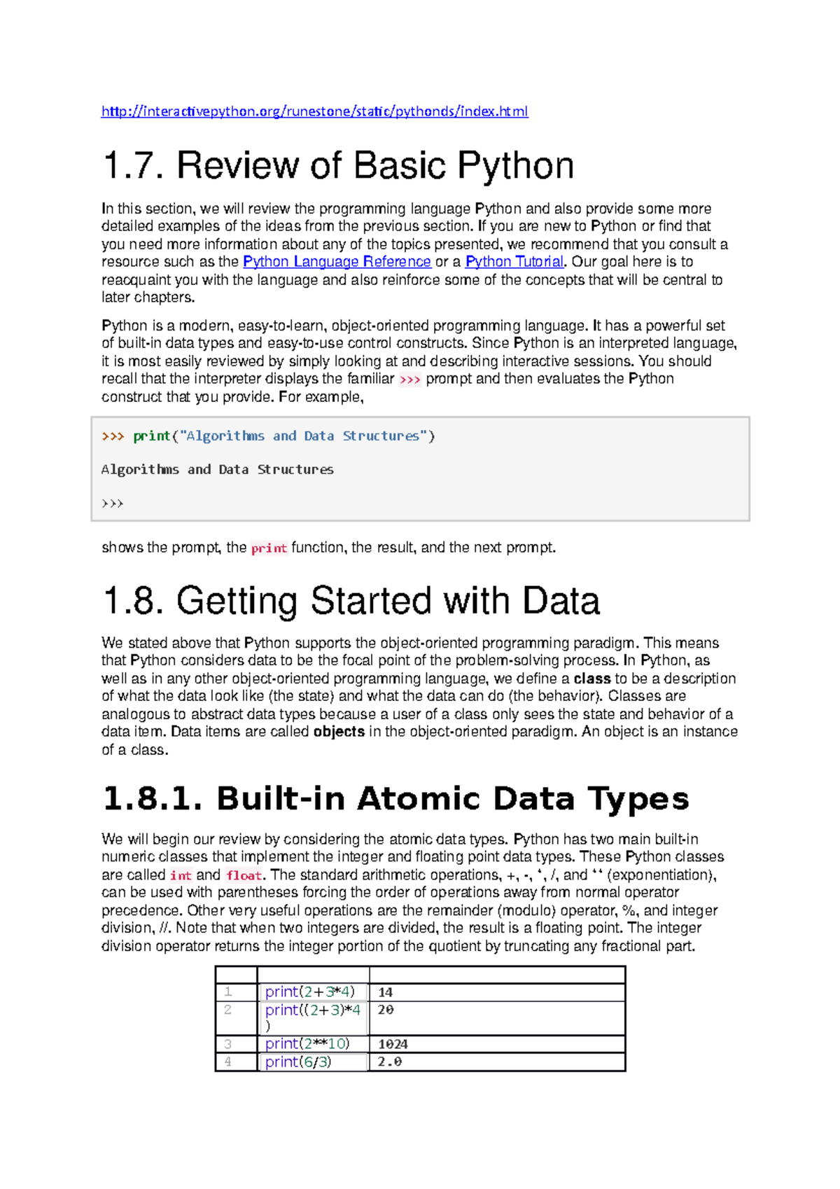הרצאה1 - Lecture Notes on Basic Python Concepts and Data Structures ...