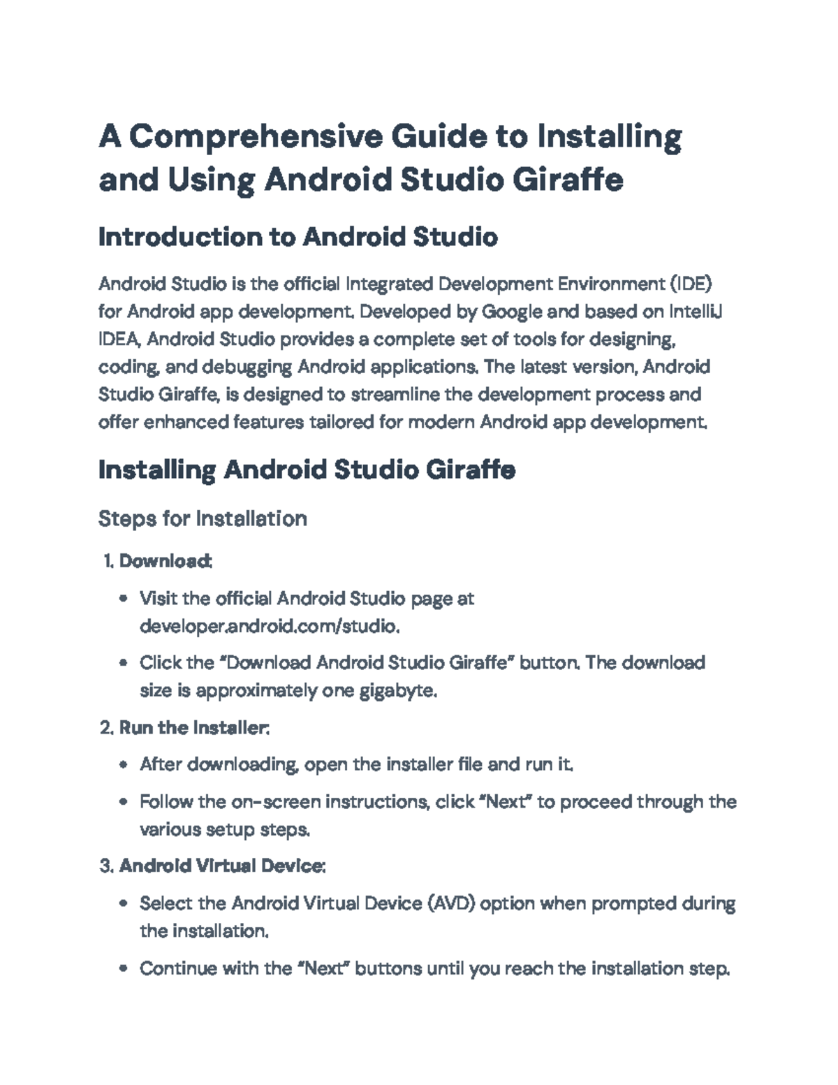 Installation Guide for Android Studio Giraffe: A Comprehensive Overview ...