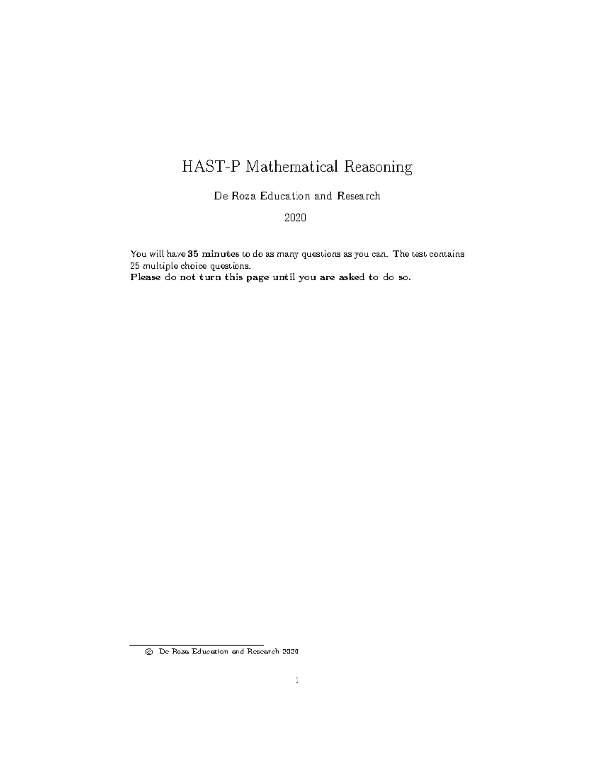 HAST-P Mathematical Reasoning Sample Test Questions and Solutions - Studocu