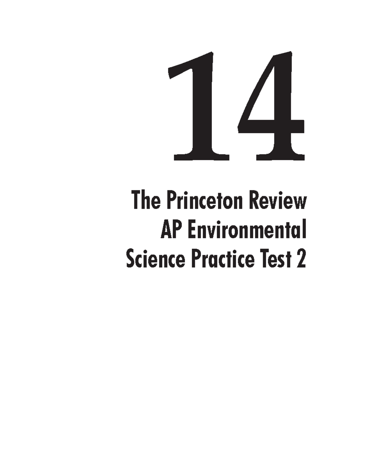 14 AP Environmental Science Practice Test 2: Comprehensive Review - Studocu