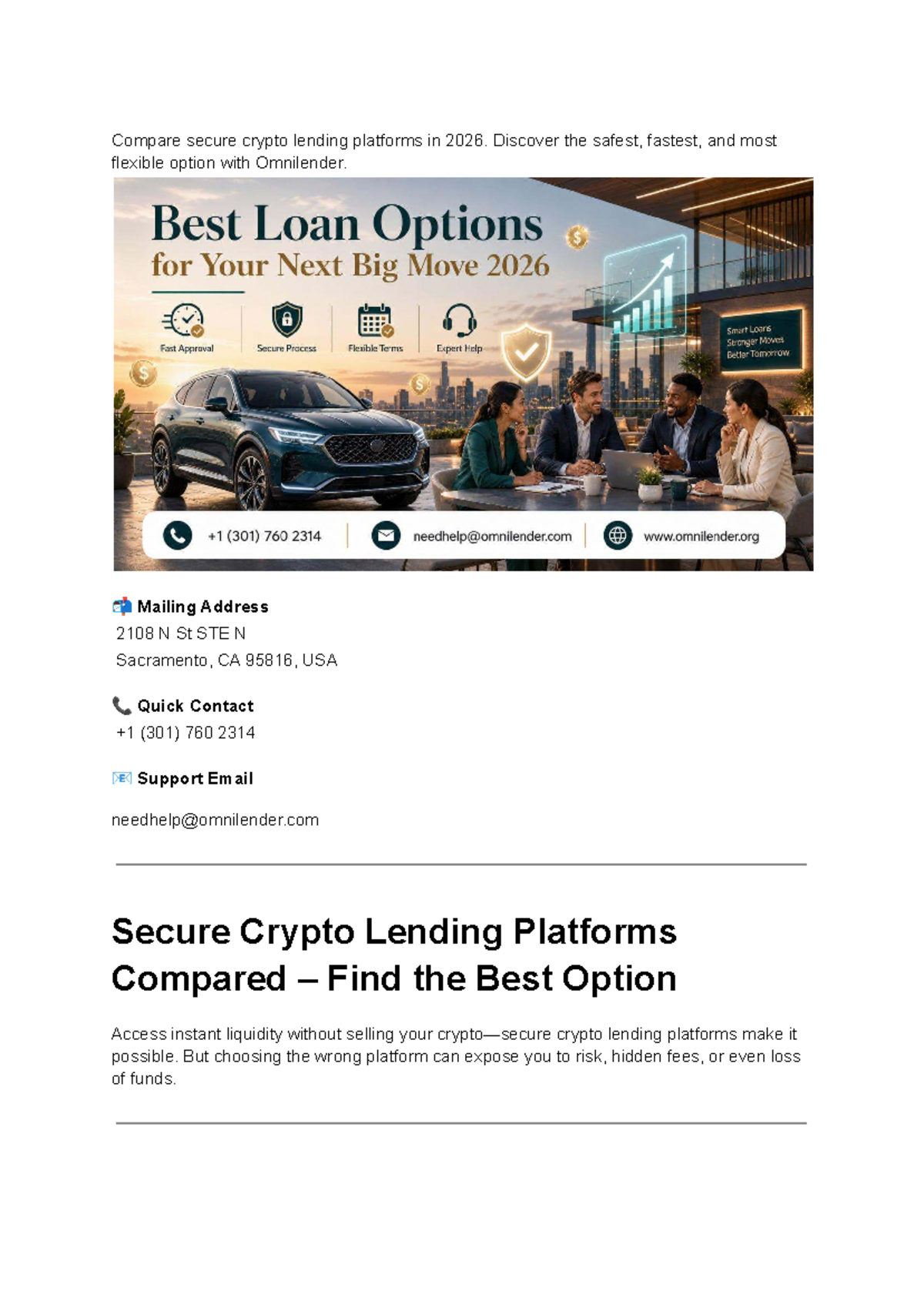 Secure Crypto Lending Platforms Compared: A 2026 Overview - Studocu