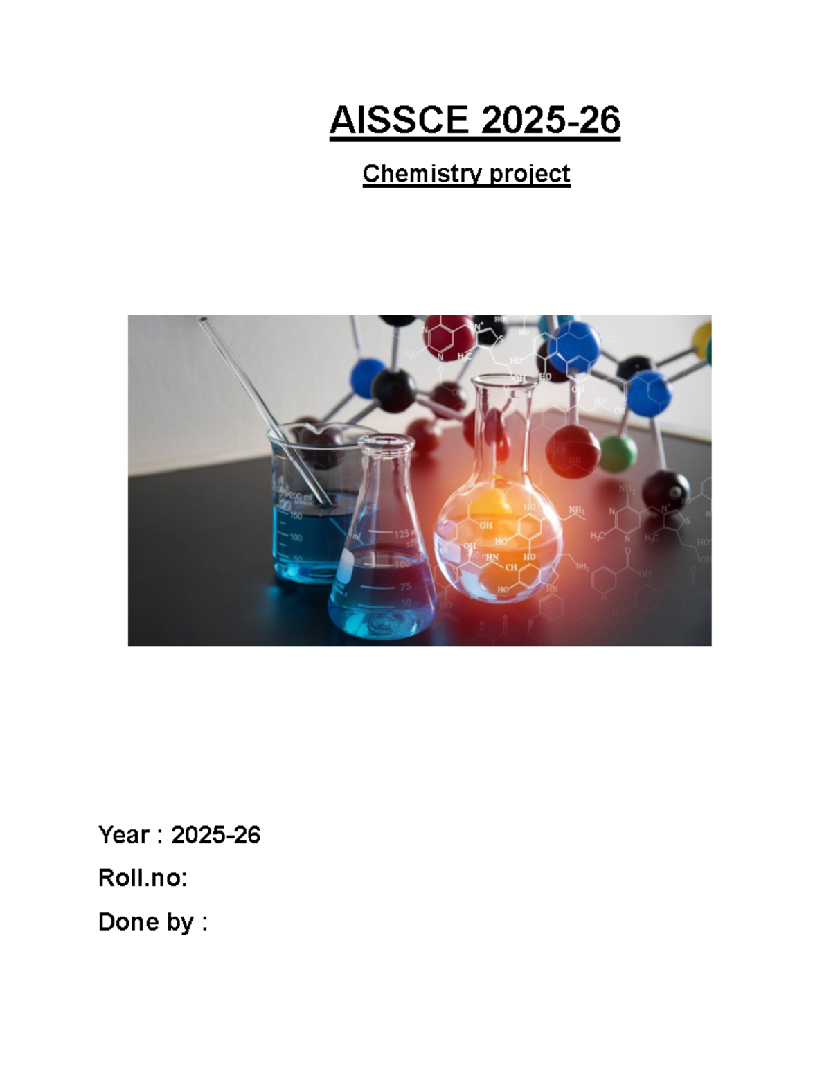 Chemistry prac - Nice - AISSCE 2025- 26 Chemistry project Year : 2025 ...