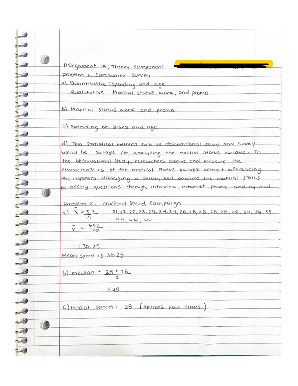 Assignment 3A - Probability and Statistics Problems Analysis - Studocu