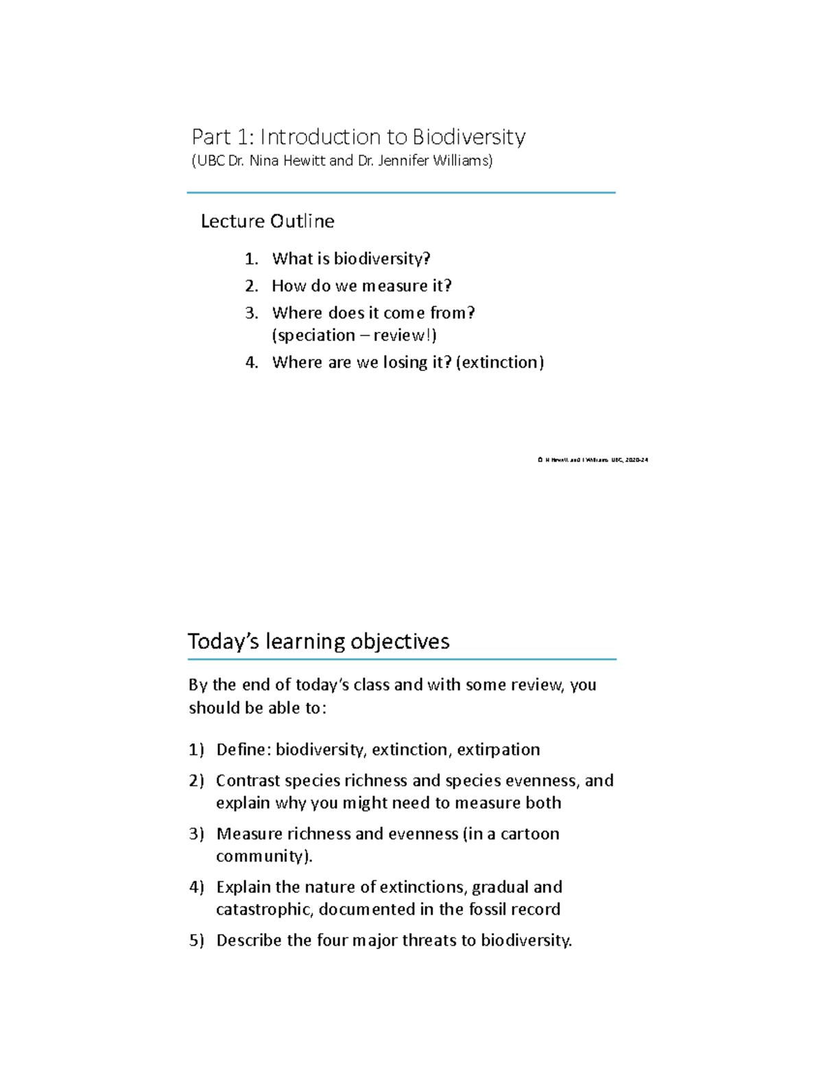 GEOS 102 Final Exam Notes: Biodiversity and Extinction Overview - Part ...