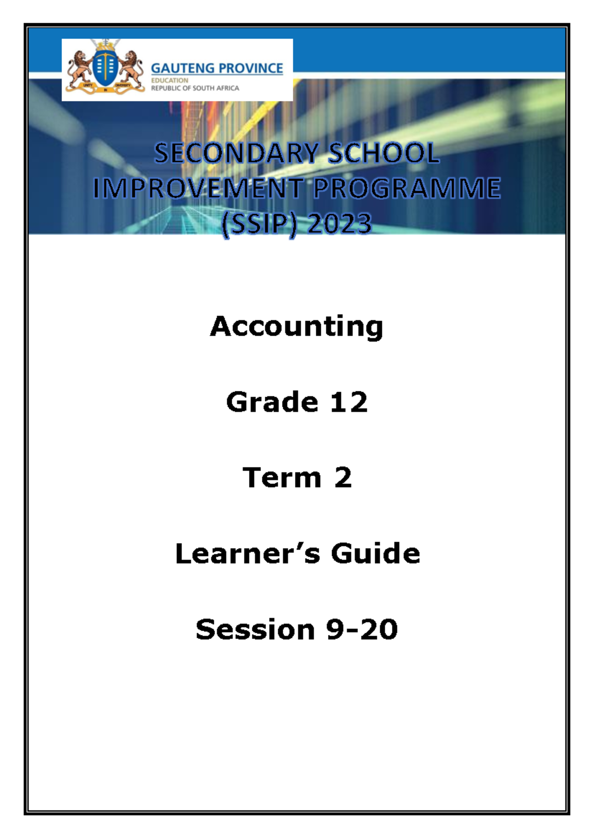 Accounting Grade 12 Term 2 Study Guide: Financial Statements & Ratios ...
