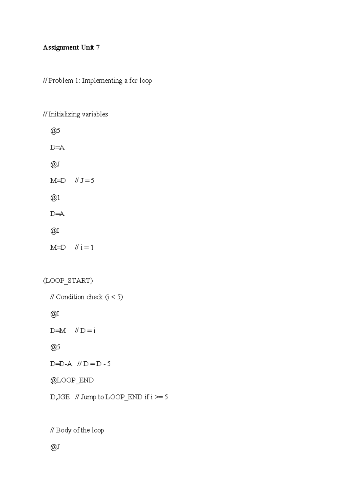 Assignment Unit 7 Csystems - Assignment Unit 7 // Problem 1 ...