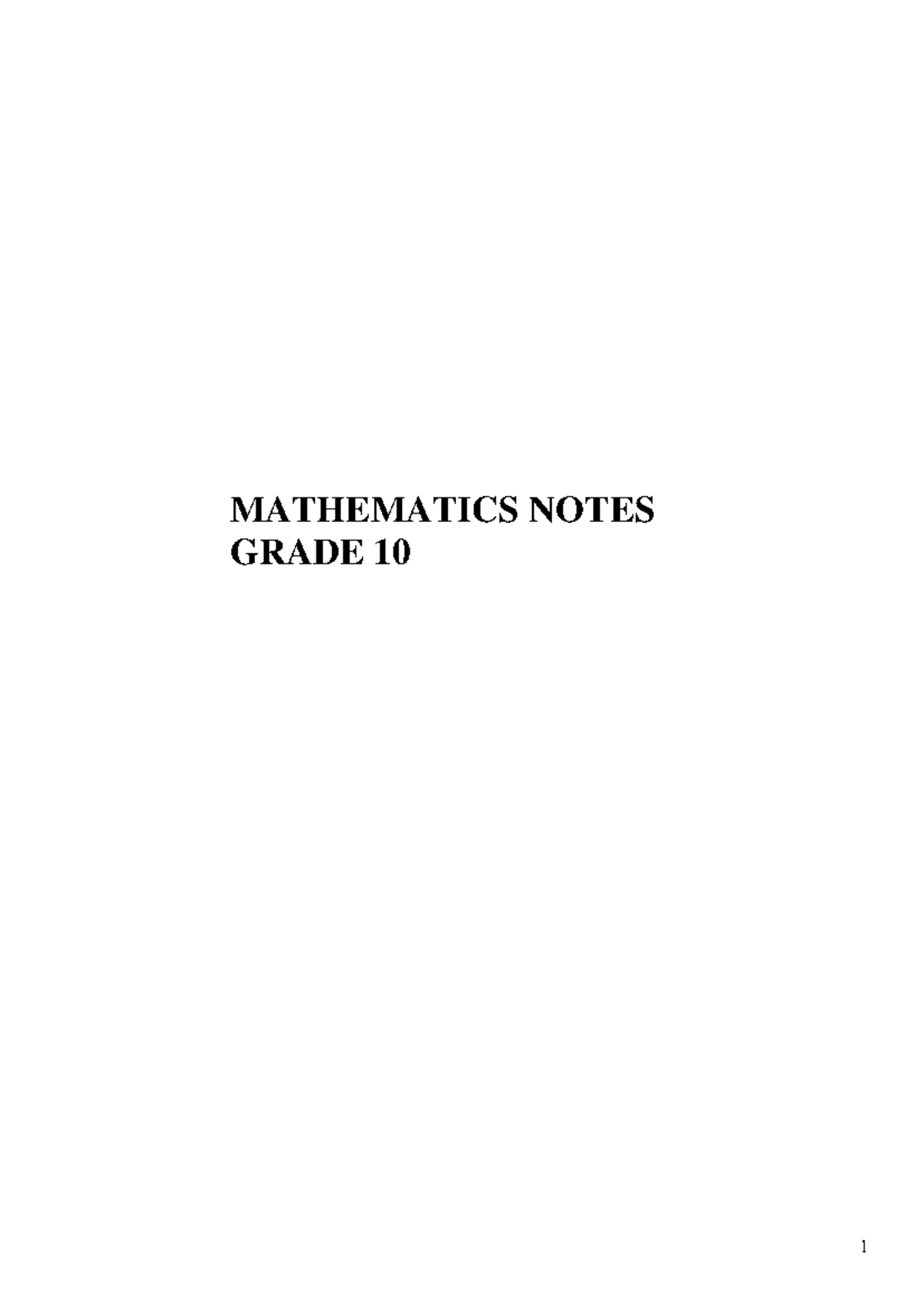 Grade 10 Math Notes: Euclidean Geometry & Trigonometry Insights - Studocu