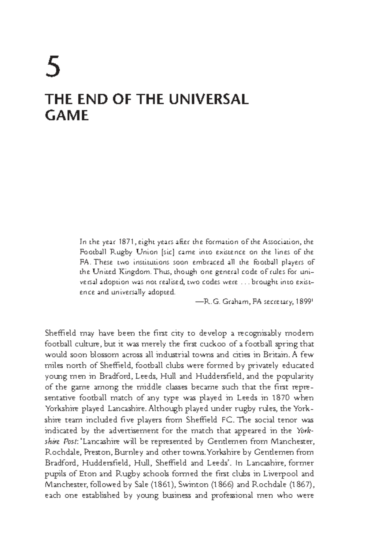 Chapter 5 - The End of the Universal Game: Football's Evolution in 1871 ...