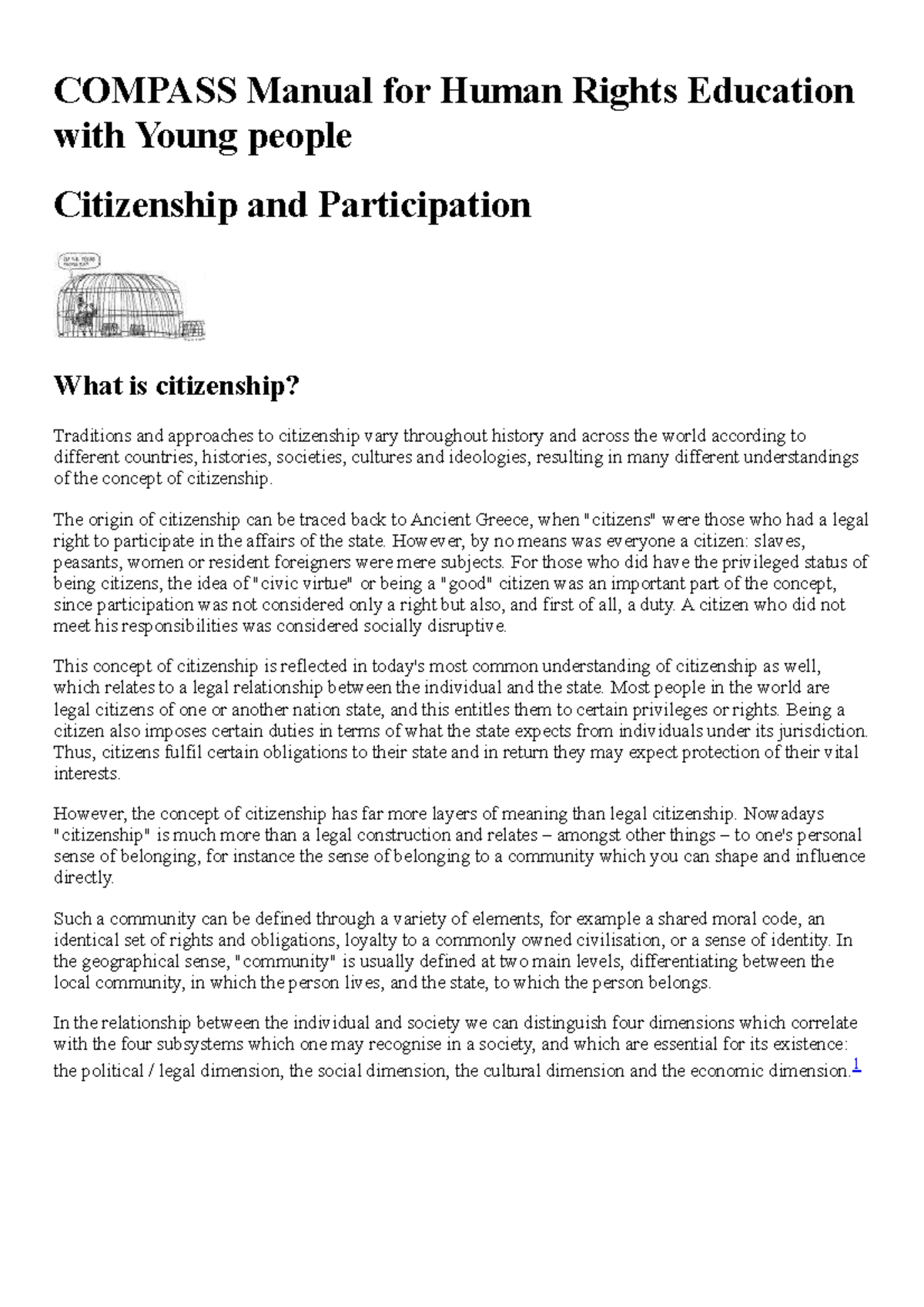 COMPASS Manual: Citizenship & Participation in Human Rights Education ...