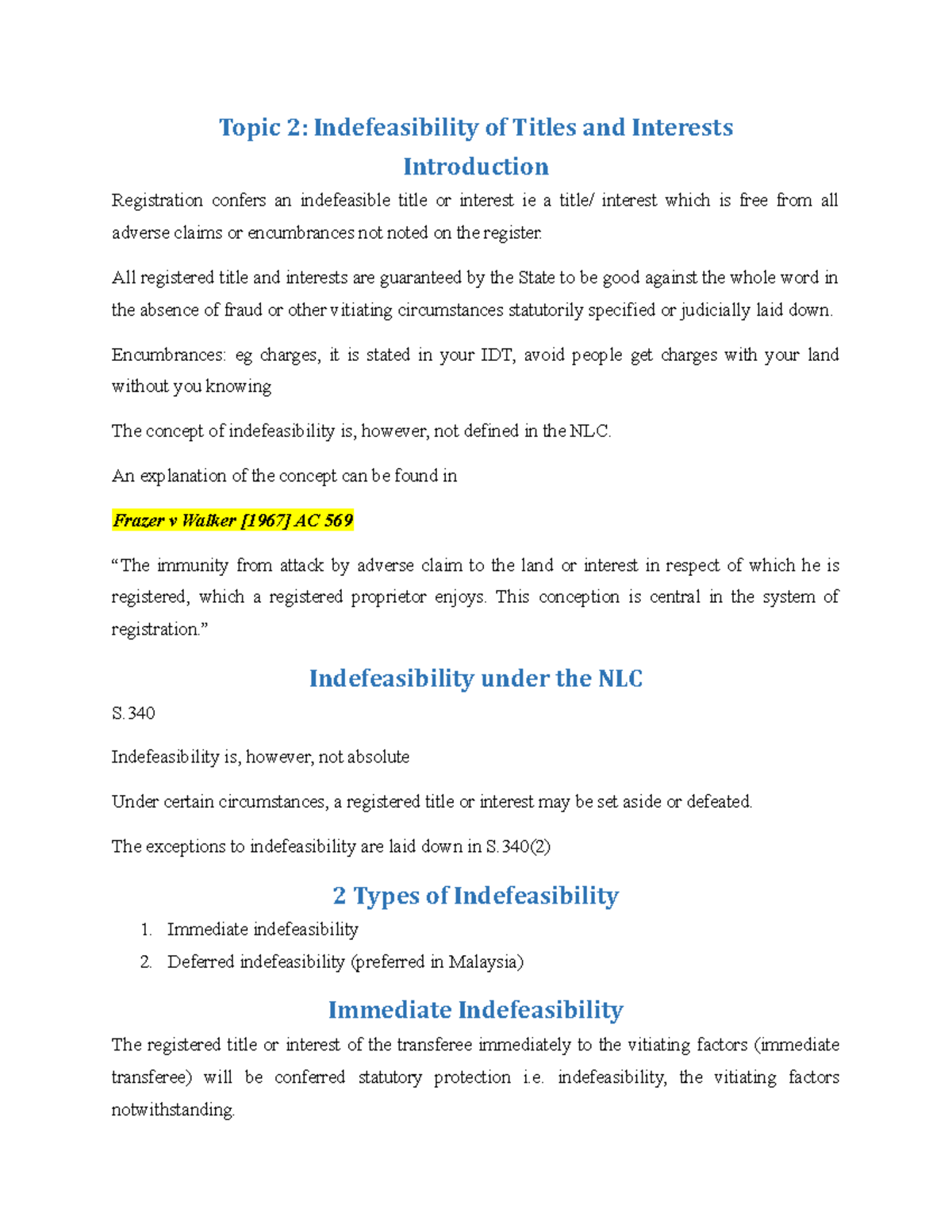 Land Law Topic 2: Understanding Indefeasibility of Titles & Interests ...