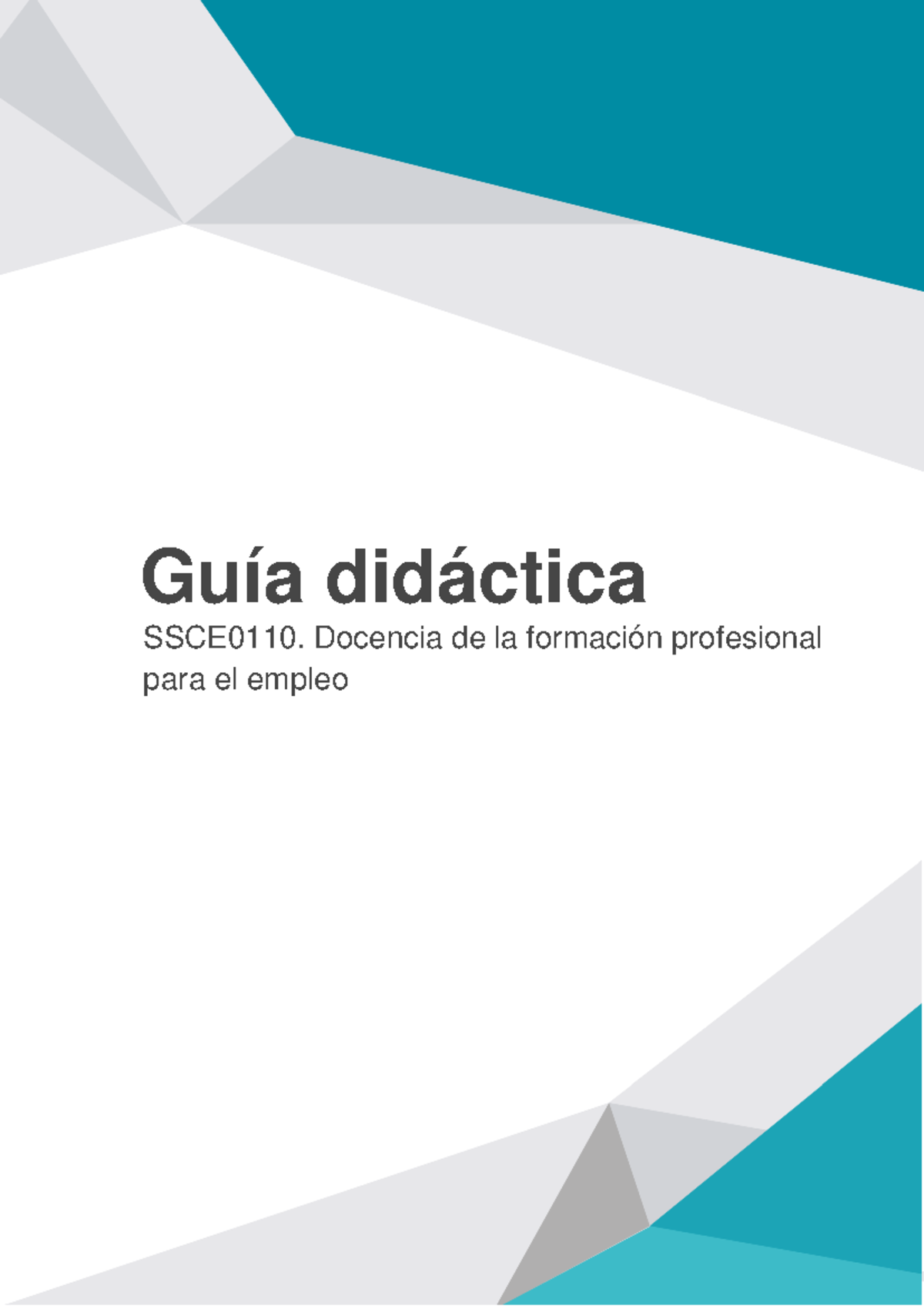 Docencia de la formacion profesional para el empleo - SSCE0110 ...