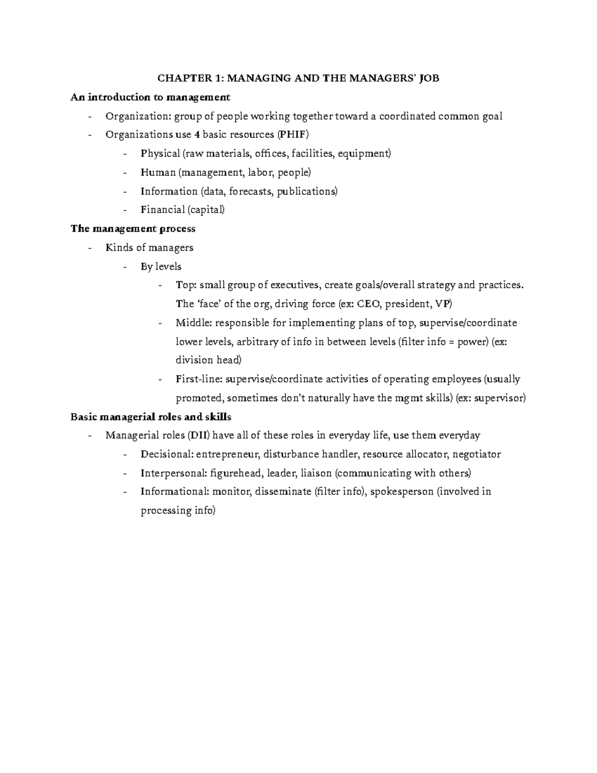 MGMT 304 Final Exam Study Guide: Key Concepts and Managerial Roles ...