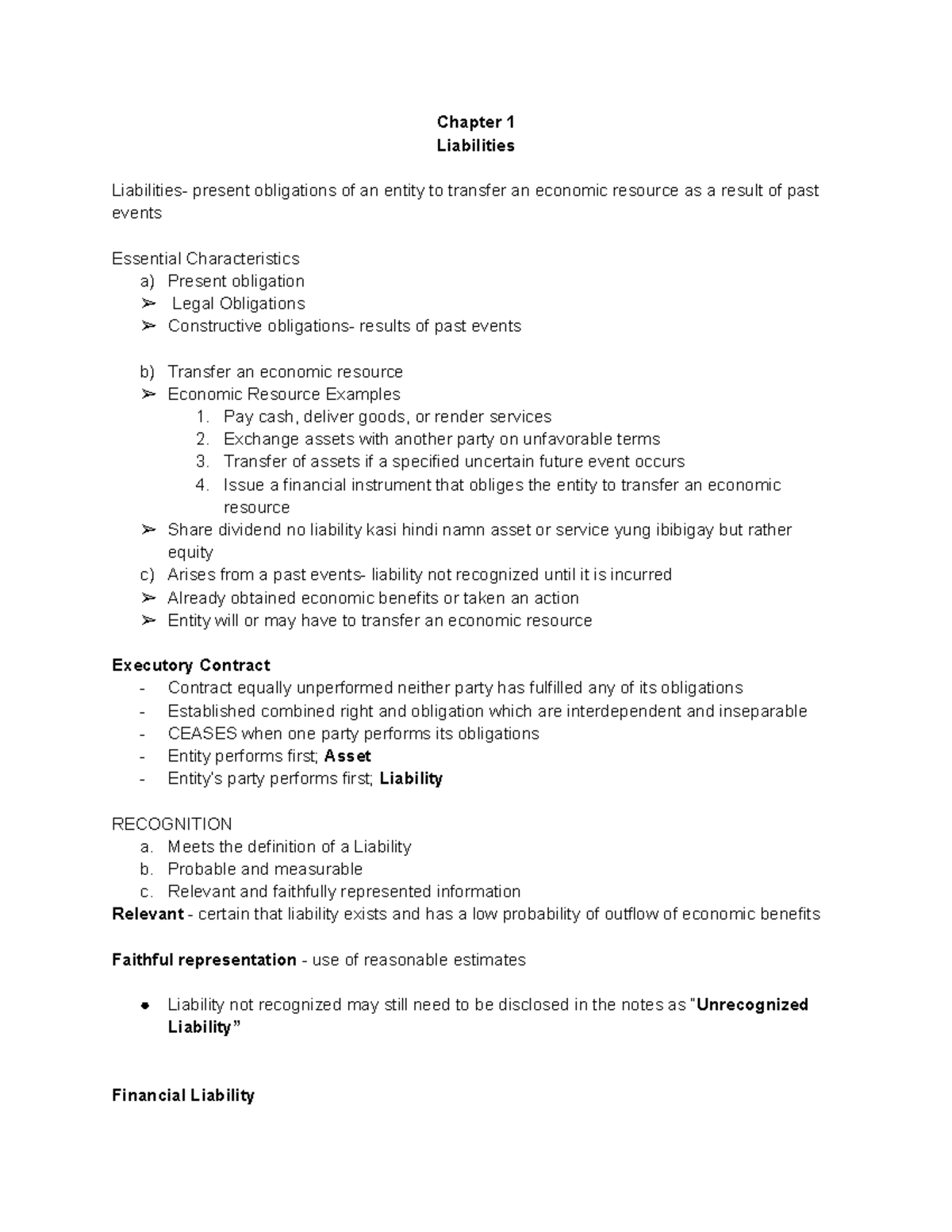 current liabilities - Chapter 1 Liabilities Liabilities- present ...