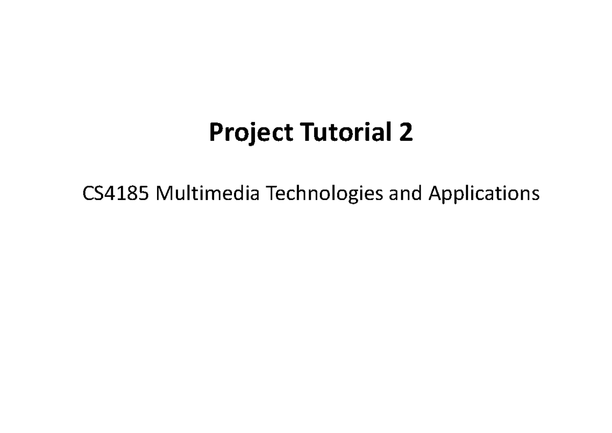 CS4185 Project Tutorial 2: Color Models and Histogram Analysis - Studocu