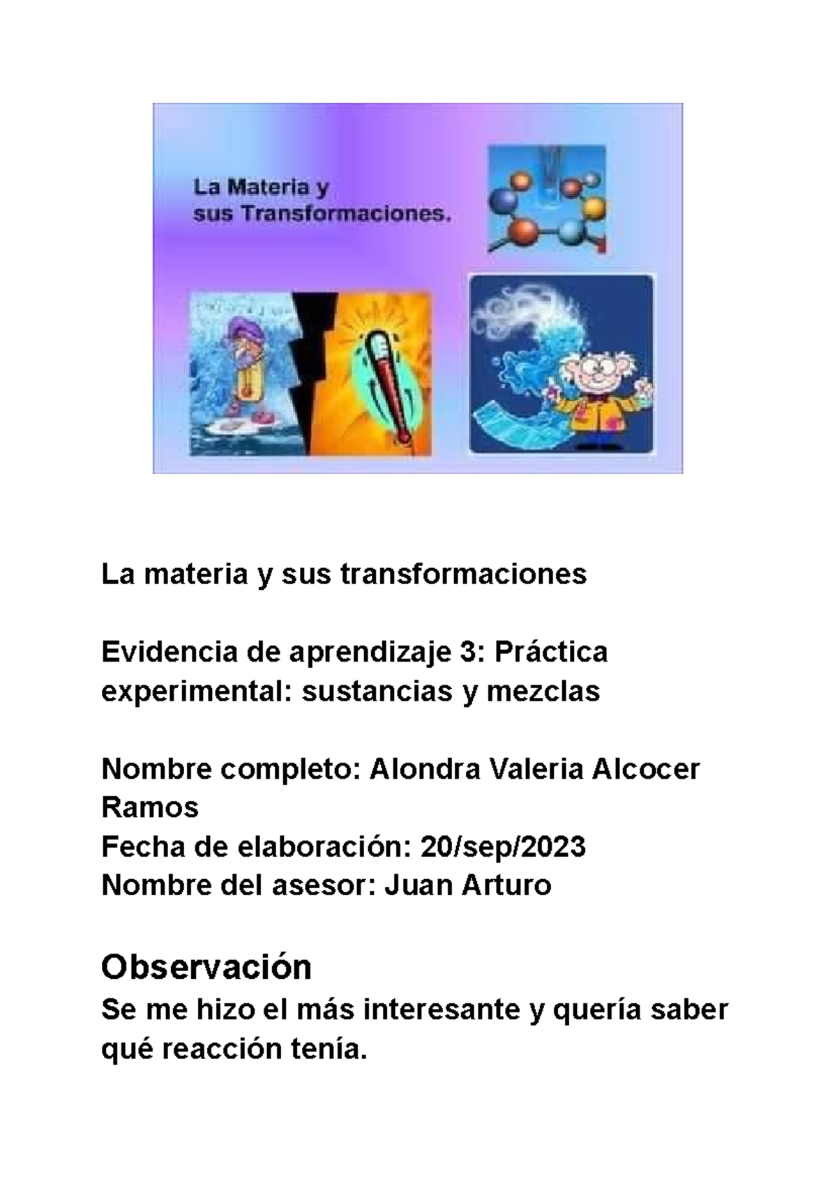 Alcocer valeria sustanciasymezclas - La materia y sus transformaciones ...
