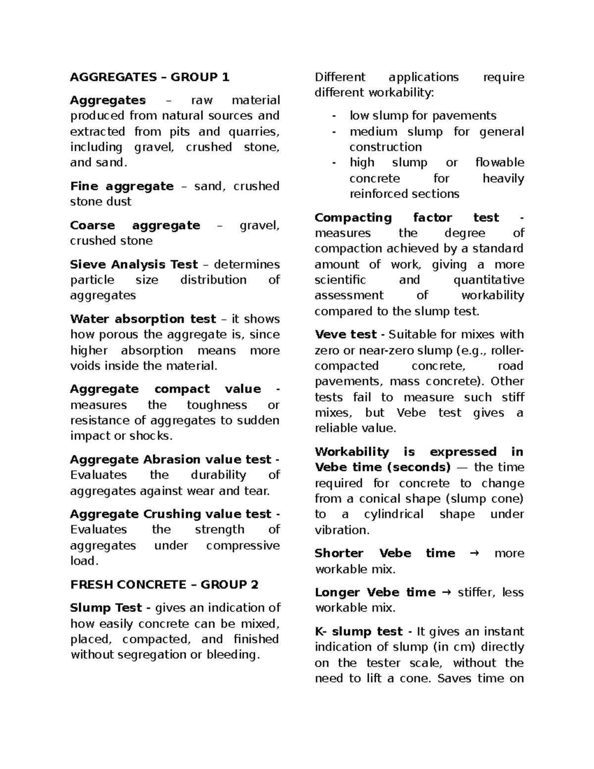 CMT 101: Comprehensive Review of Aggregate and Concrete Testing Methods ...