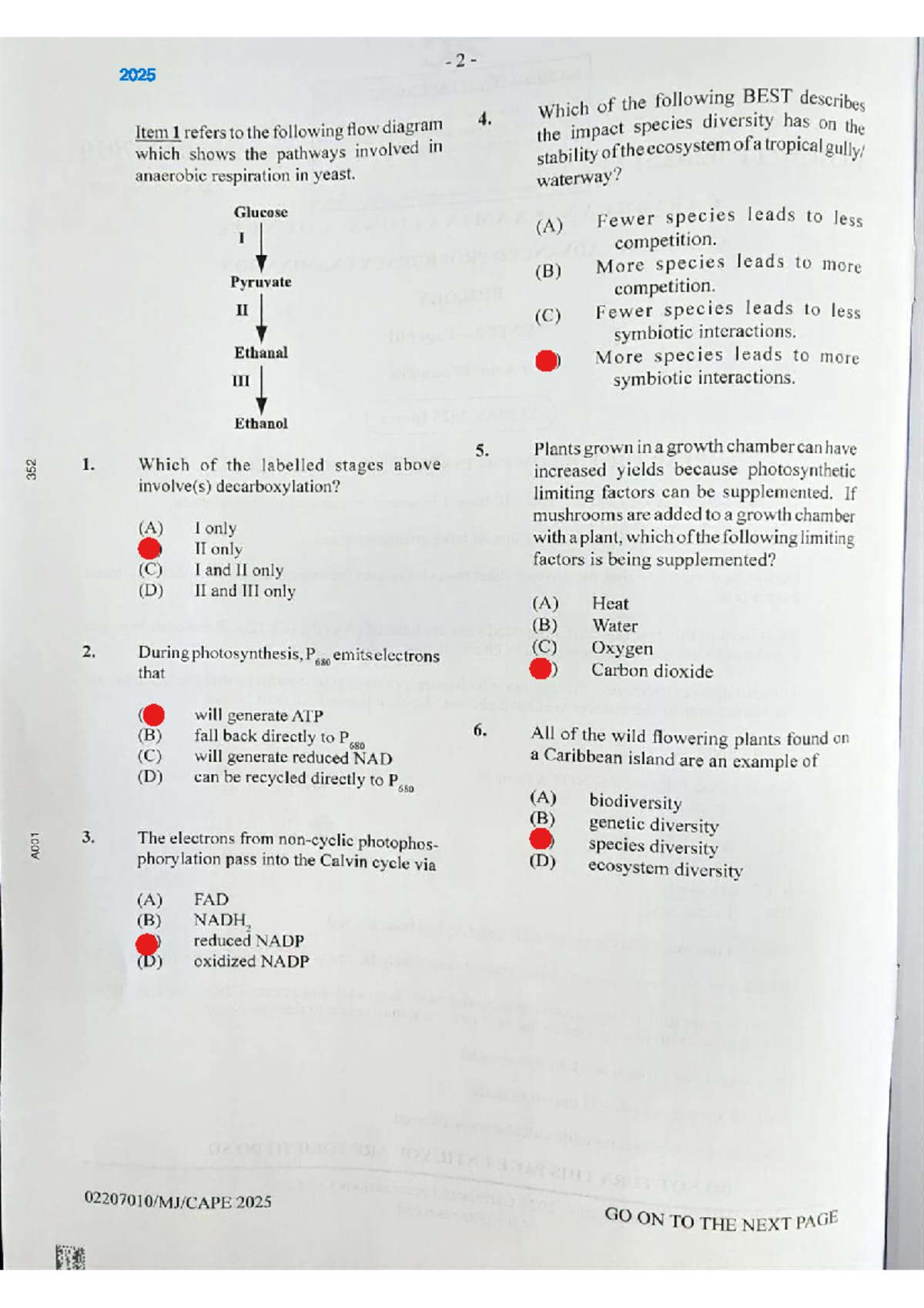 Cape Biology 2025 Unit 2 Paper 1 Exam Review Notes - Studocu