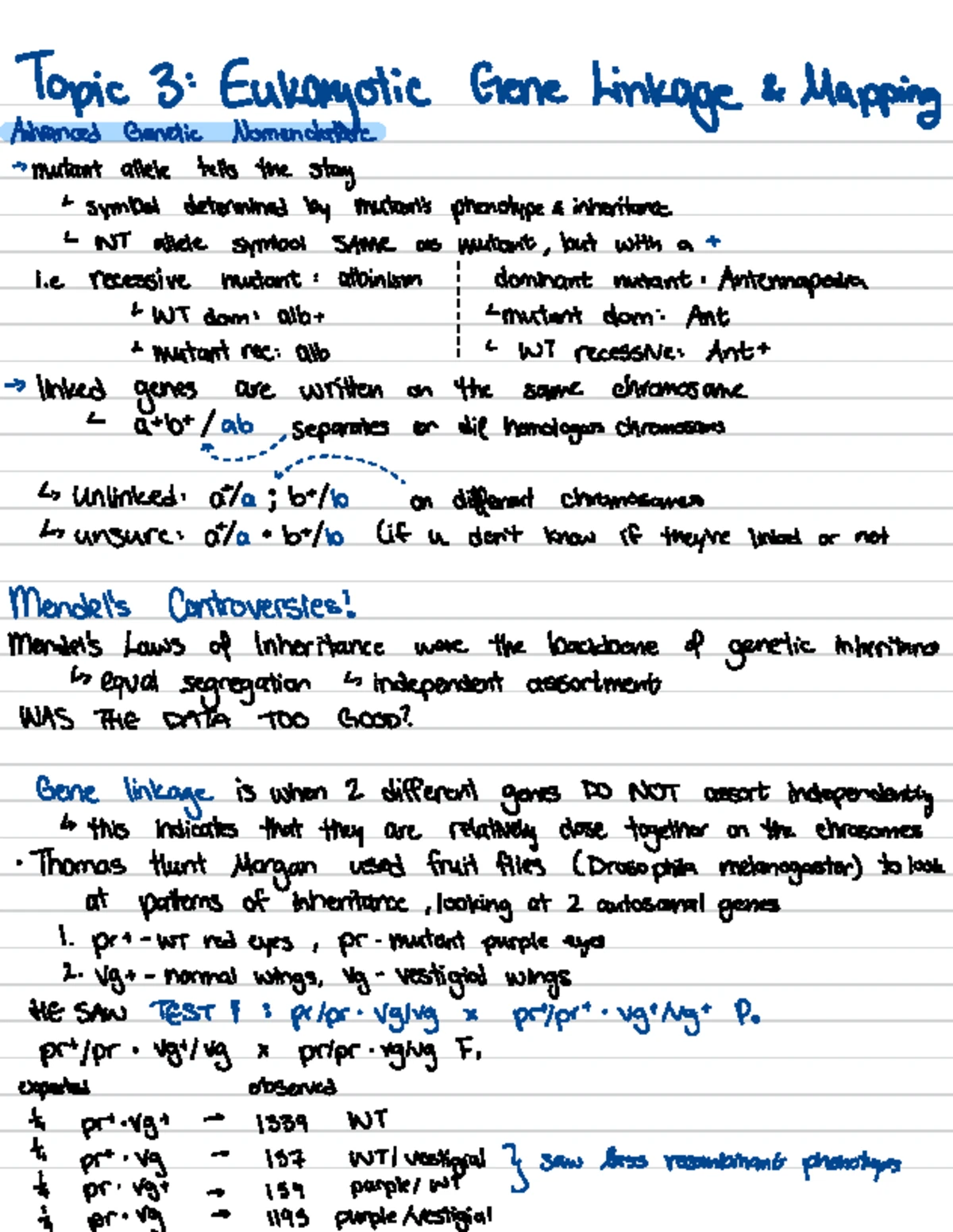 BIOL0003 - Three Point Linkage Mapping: Example Questions and ...