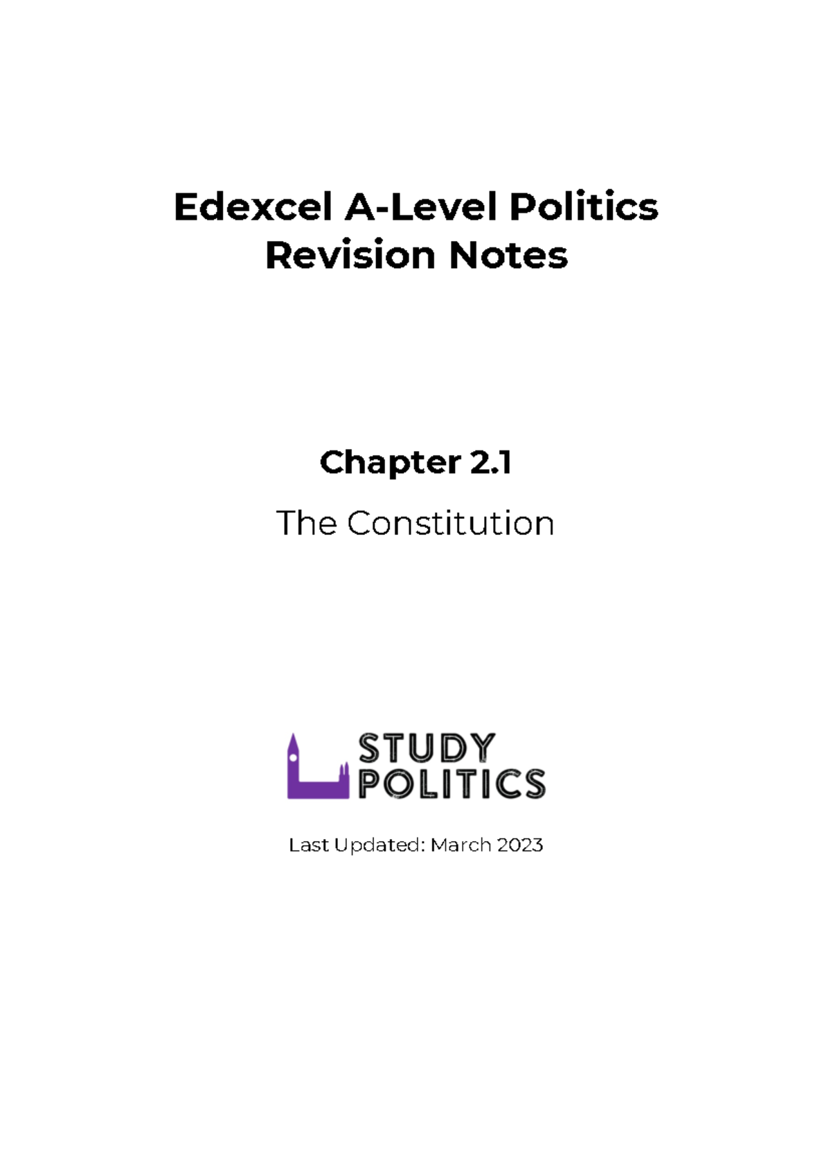 Edexcel A-Level Politics: Chapter 2 - The Constitution Revision Notes ...