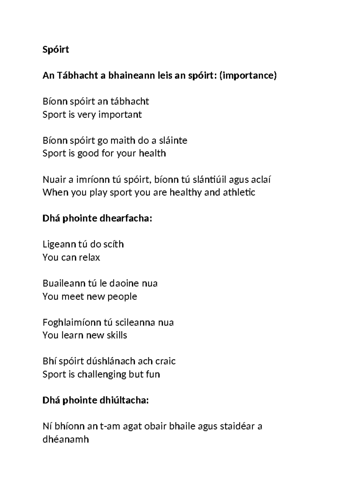 Microsoft Word Irish Oral Notes And Tips Poetry Irish Oral Guide