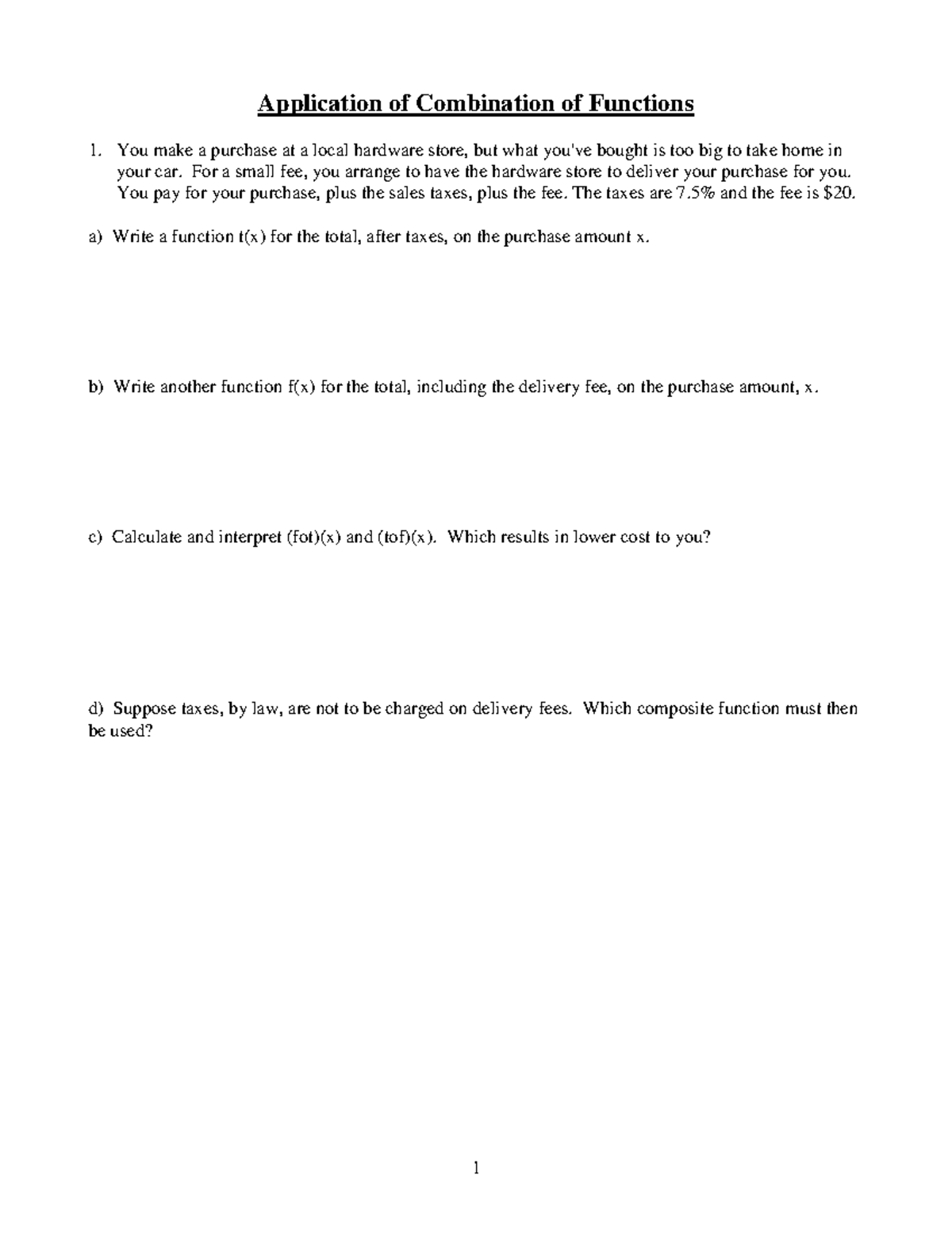 Lesson 5: Applications of Functions in Real-World Scenarios - Studocu