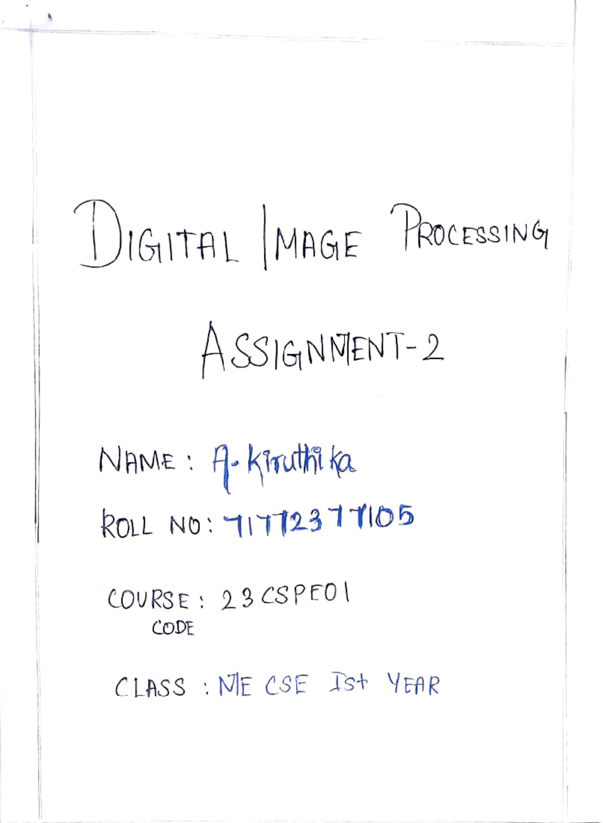 Digital Image processing assignment 2 - DiGITAL MAGE FaorNG ASsIaNMENT ...