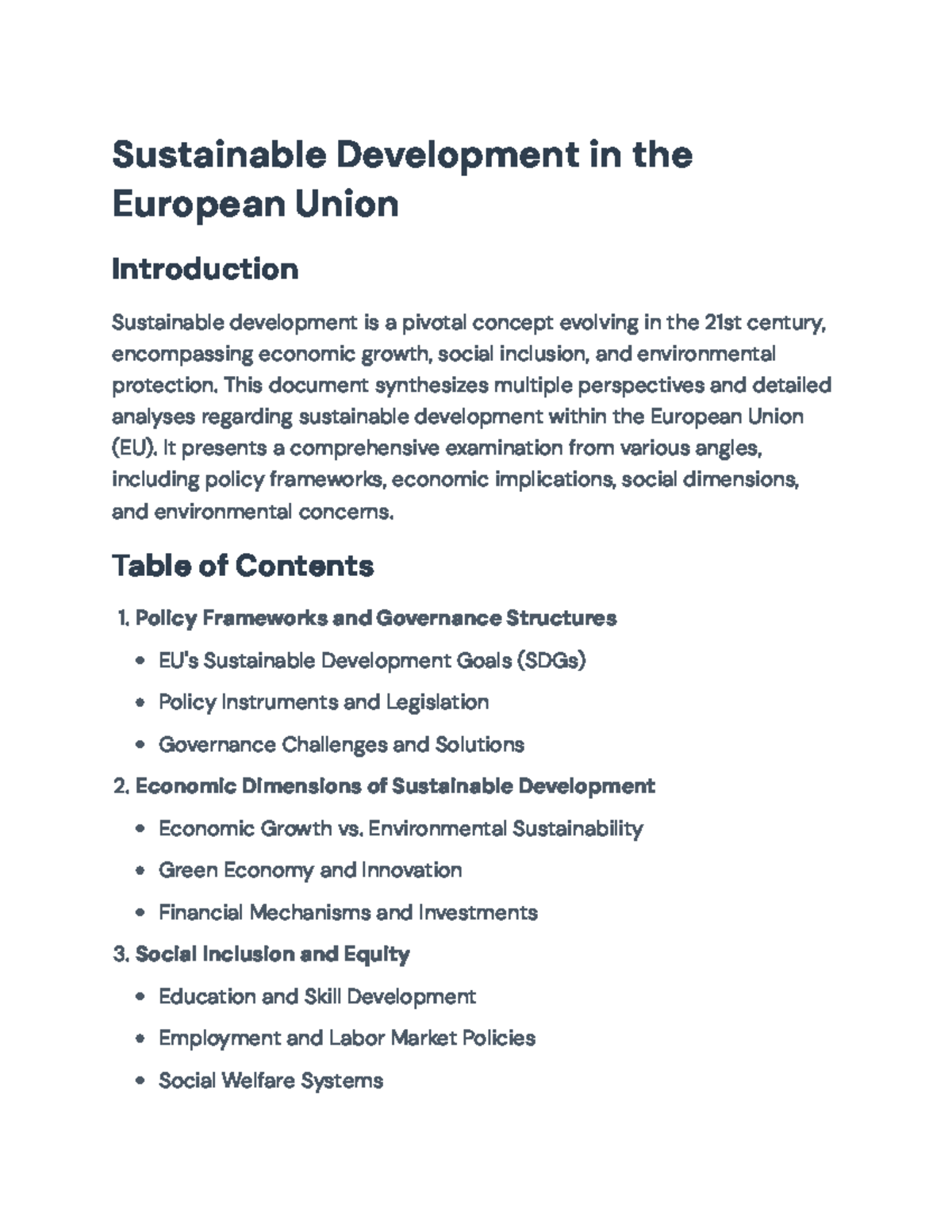 Sustainable Development Analysis in the EU: Policies and Practices ...