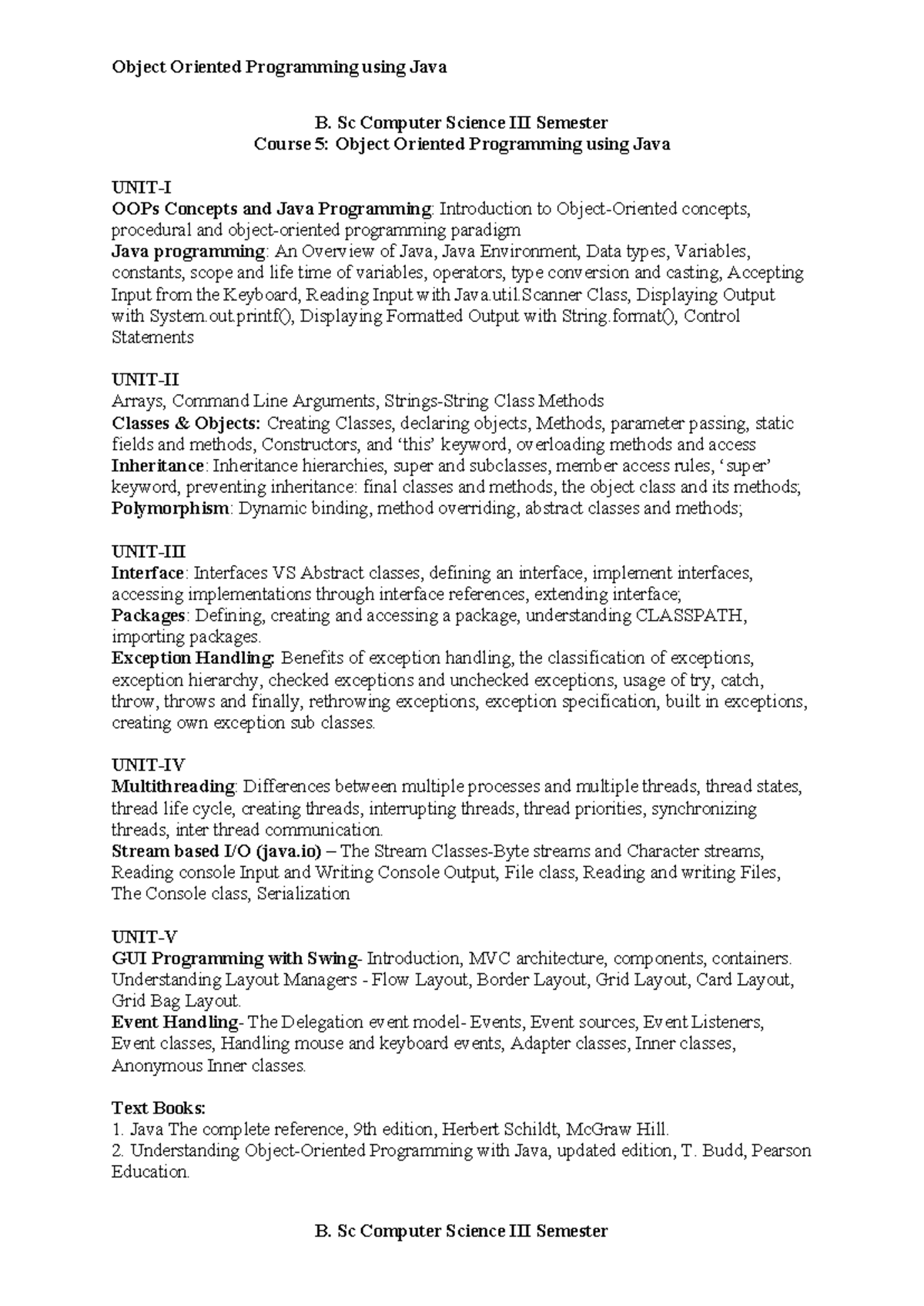 B.Sc III Sem Java U-1: Comprehensive OOP Concepts & Java Basics Notes ...