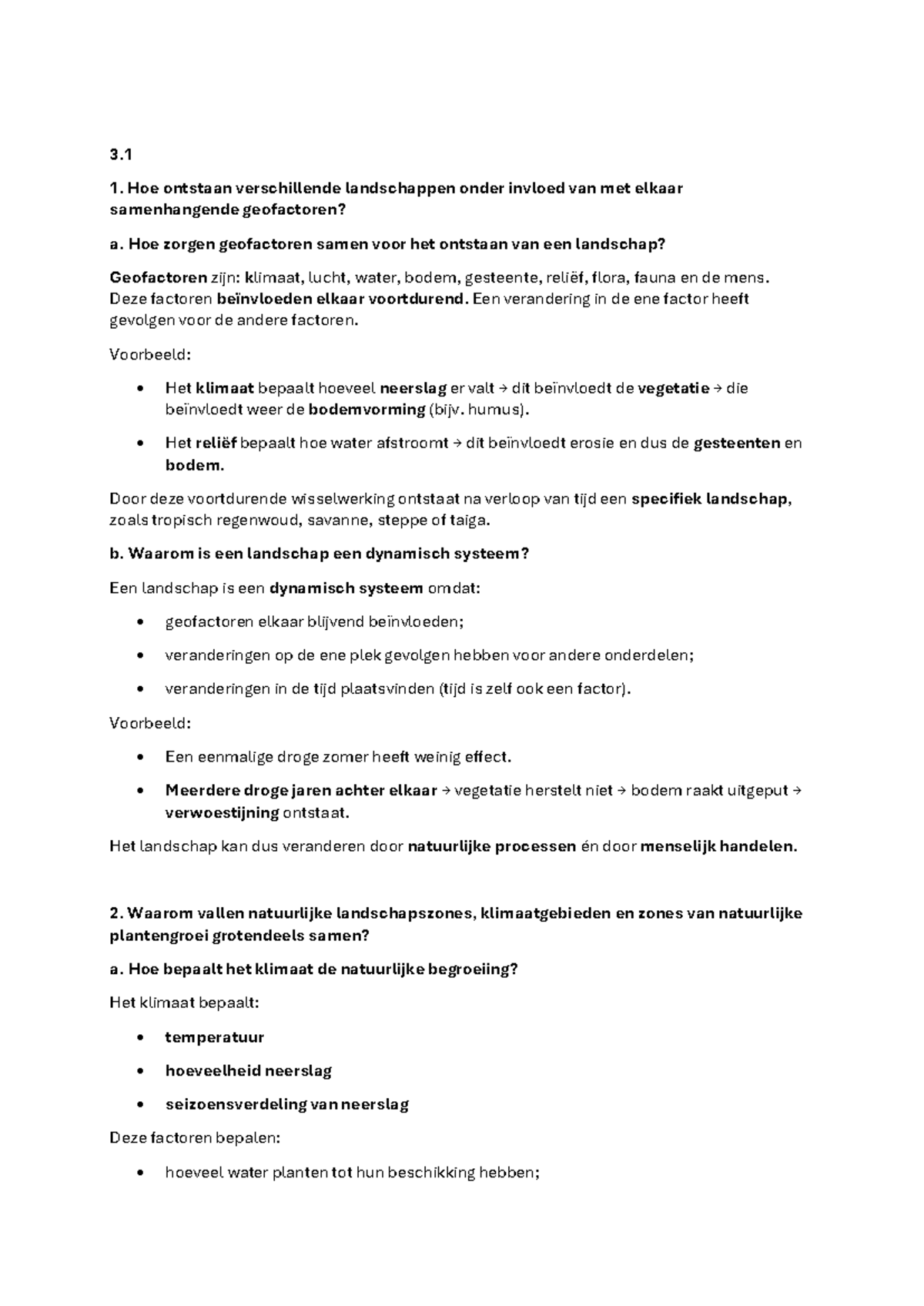 Systeem Aarde H3 V6: Samenvatting van Landschappen en Geofactoren ...