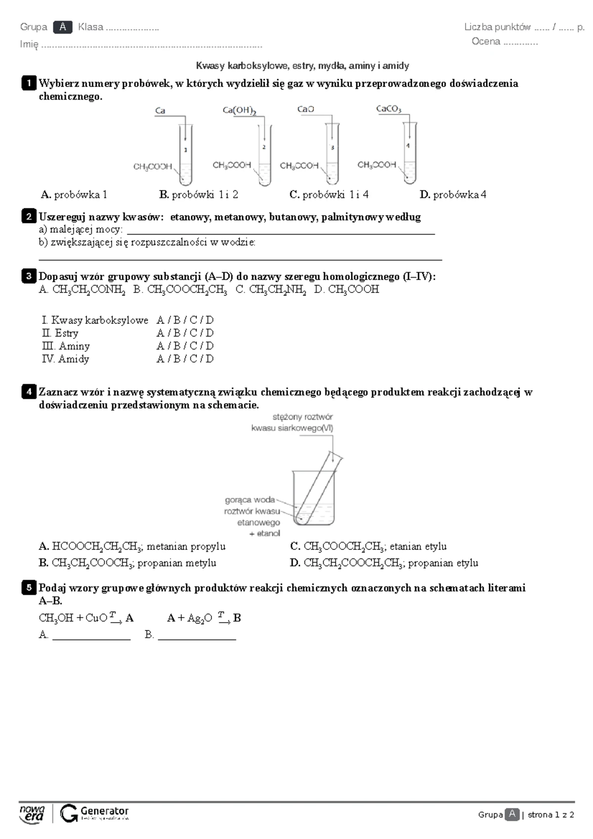 świat Chemia 1 Wod I Roztwory Wodne Sprawdzian www.studocu.com