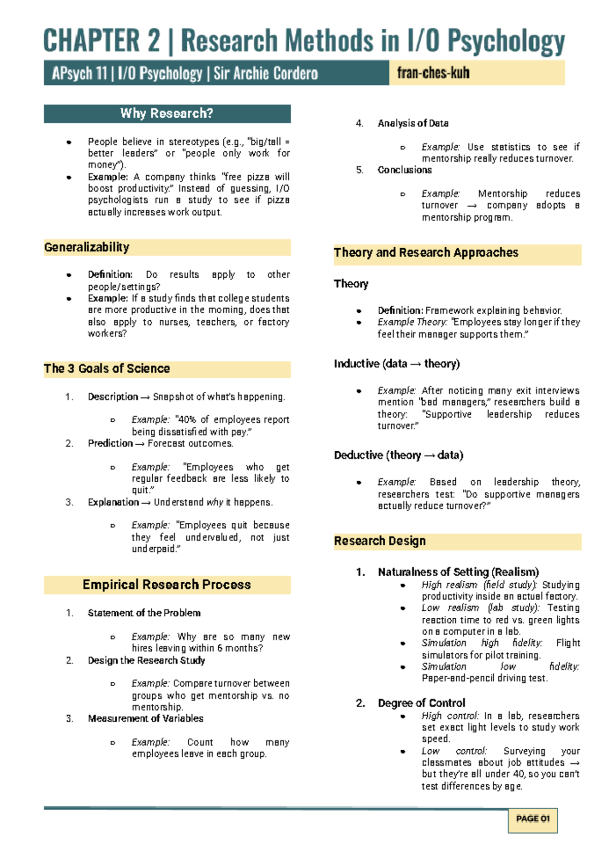 IO Psych Reviewer C2: Understanding Research Methods and Ethics - Studocu