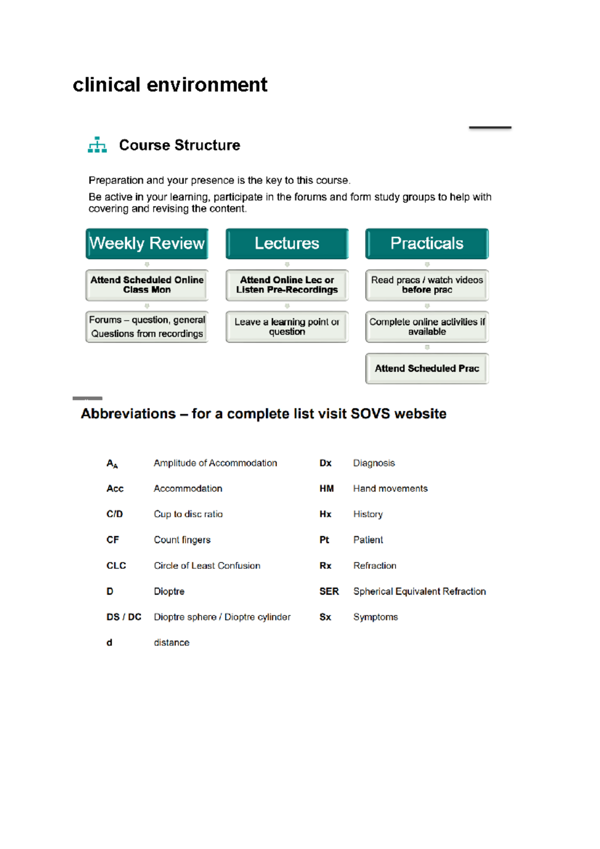 OPTM2133 Clinical Environment Notes: Distance and Eye Power Insights ...