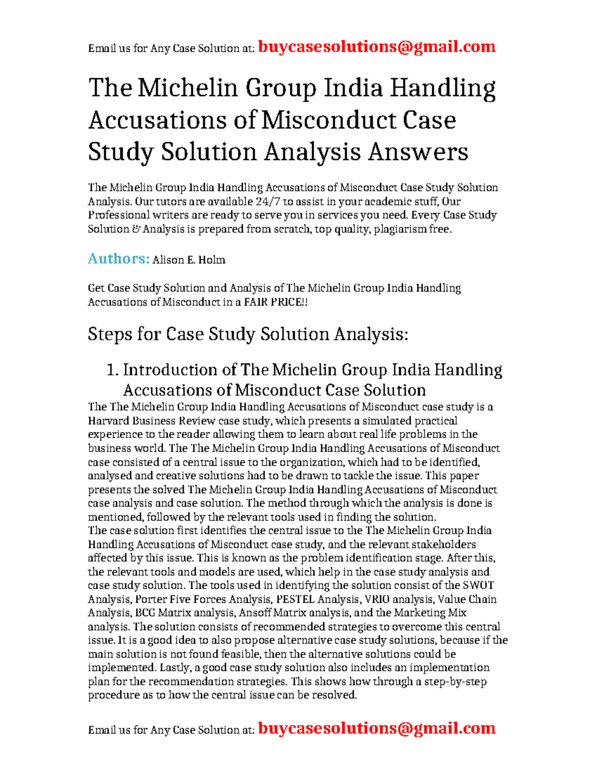 Case Study Analysis: Michelin Group India Misconduct Accusations ...