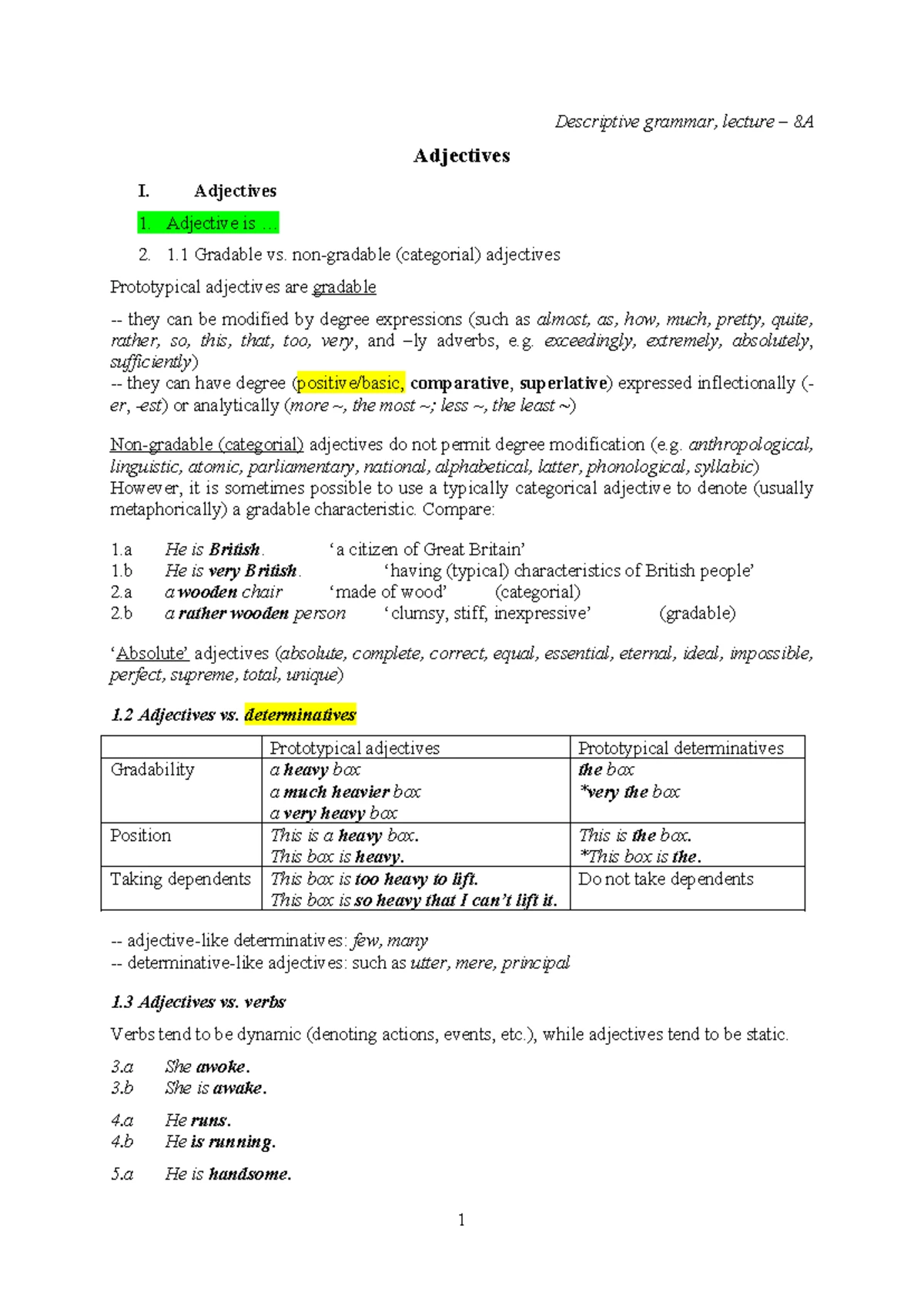 Adjuncts, Conjuncts, Disjuncts - Sentences for Practice (ENG 101) - Studocu
