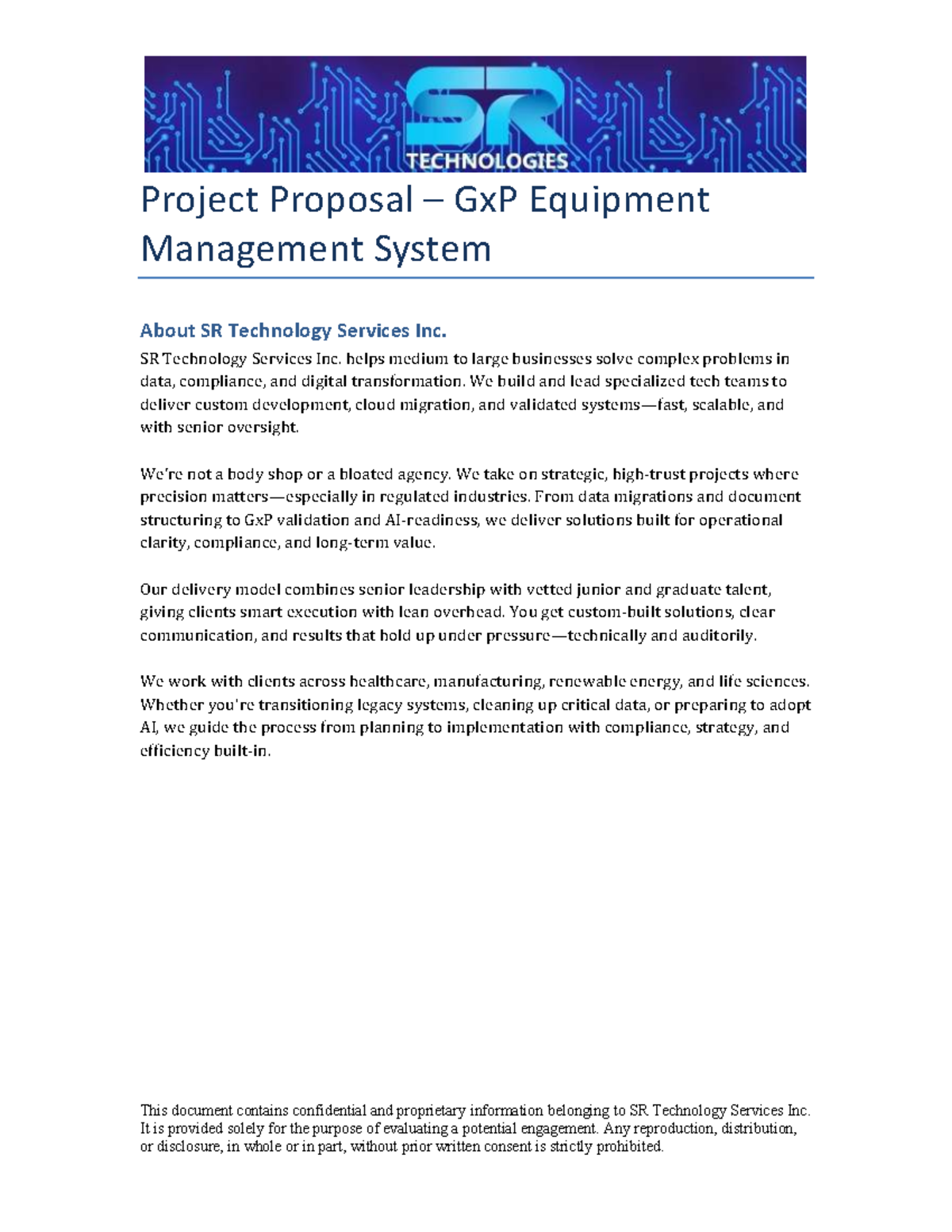 Project Proposal GxP Equipment Management System v2 - Studocu
