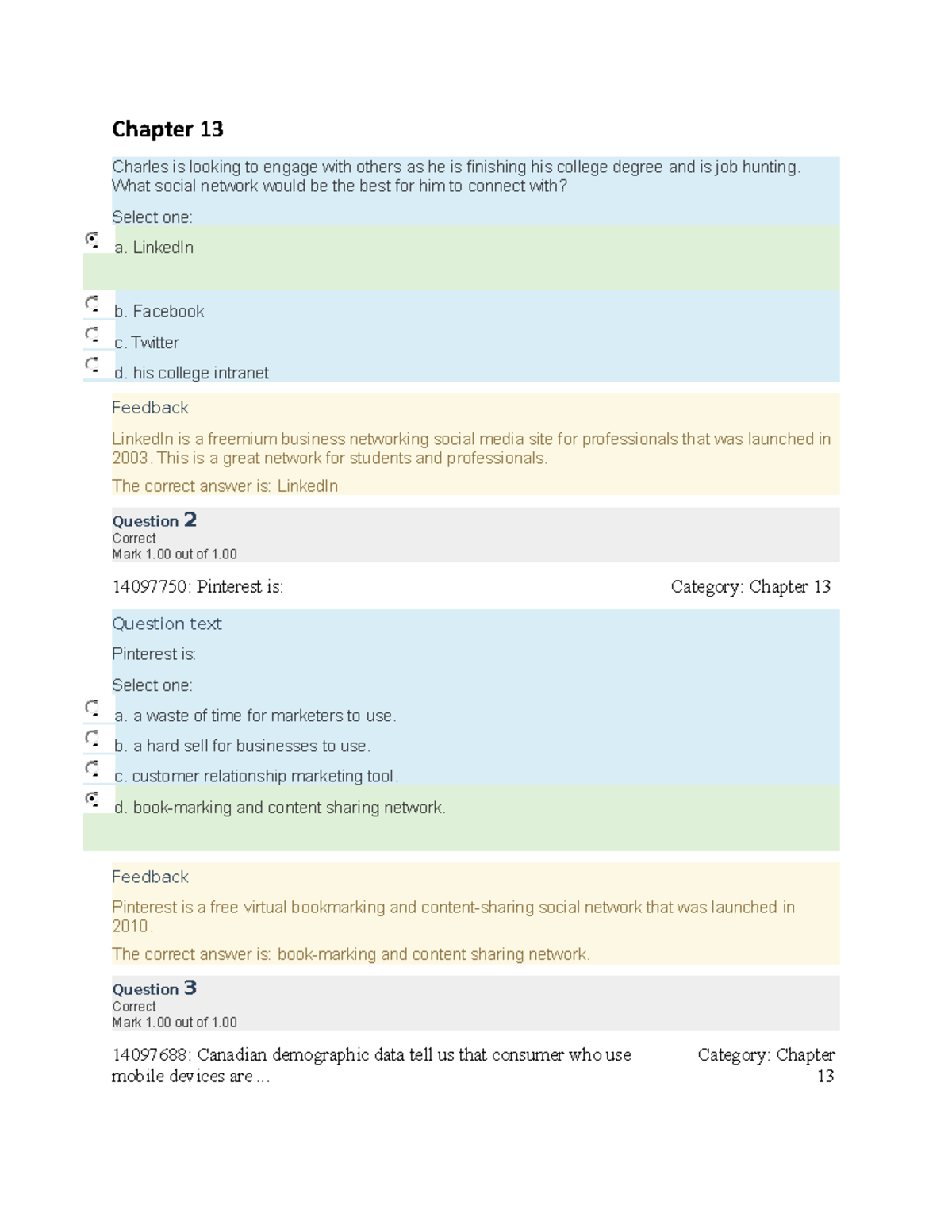Chapter 13 - Exam with correct answers - Chapter 13 Charles is looking ...